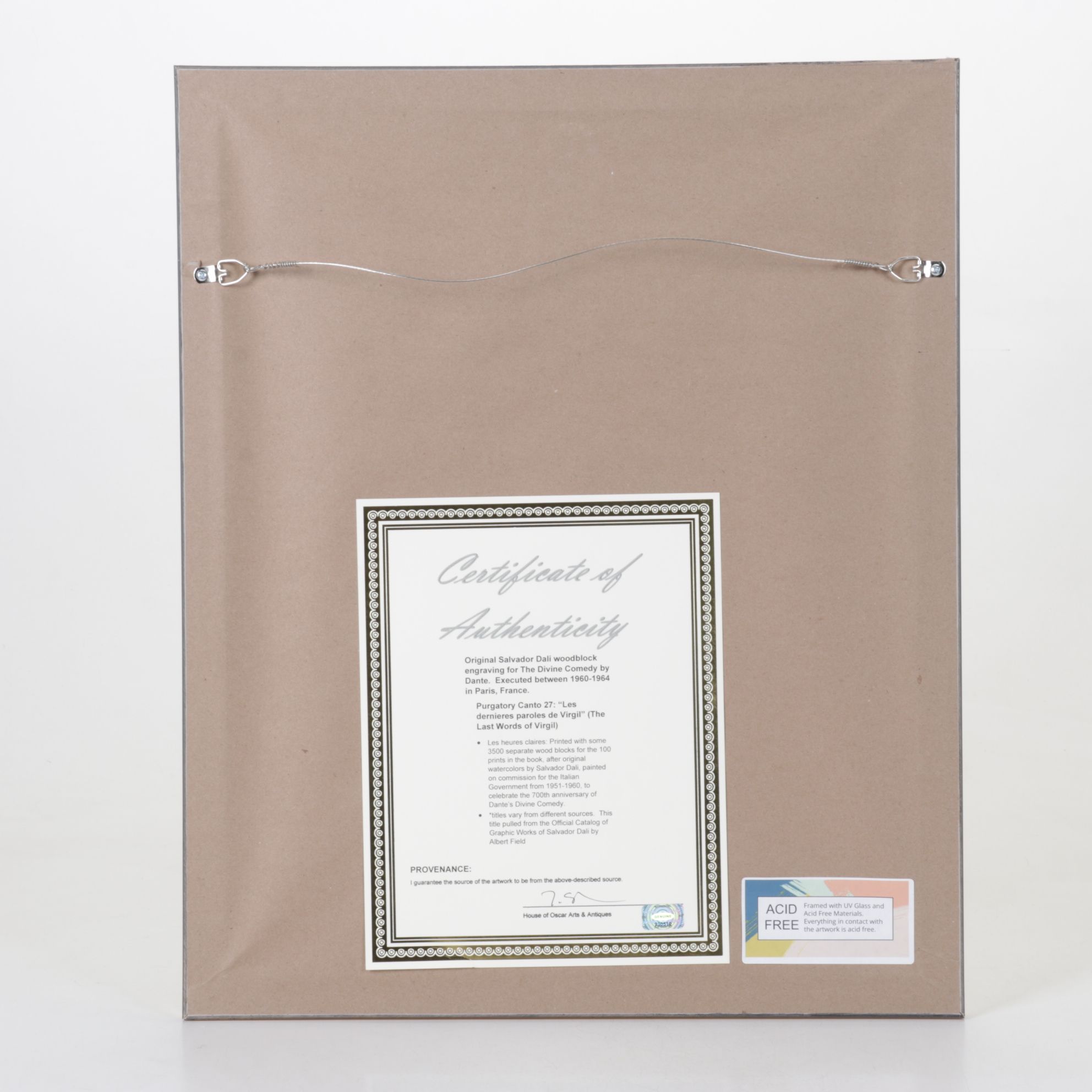 Salvador Dalí Wood Engraving "Les Dernières Paroles de Virgil," 1960 - 1964