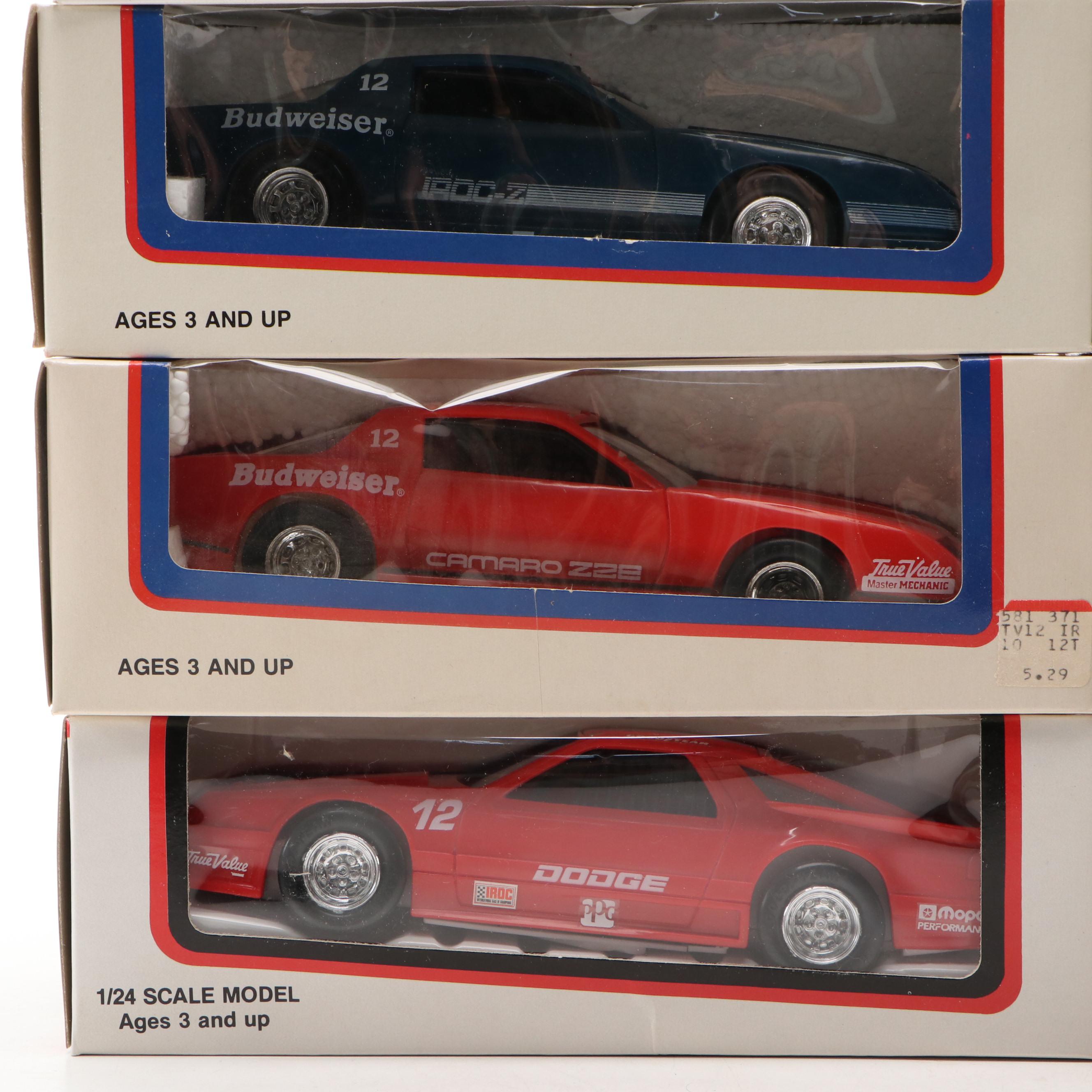 IROC "Racing Camaro" and "Dodge Daytona" 1:24 Scale Cars, Late 20th Century