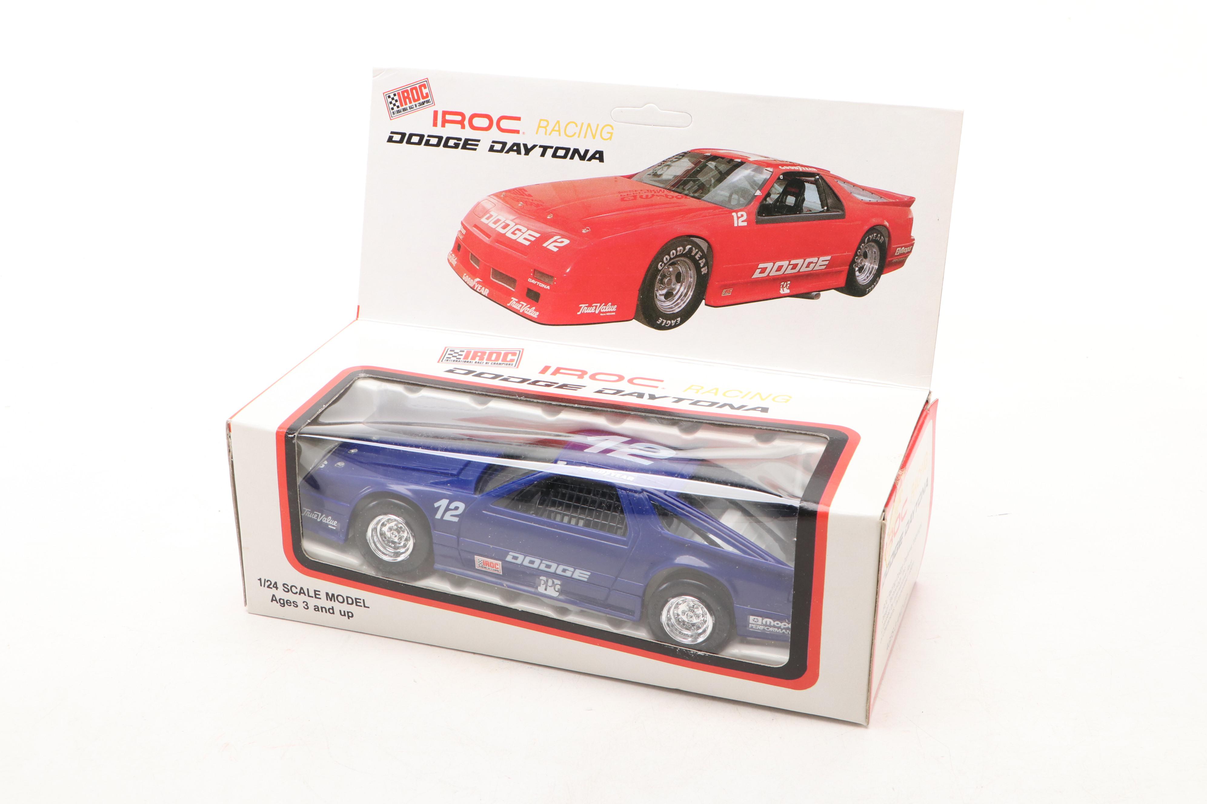 IROC "Racing Camaro" and "Dodge Daytona" 1:24 Scale Cars, Late 20th Century