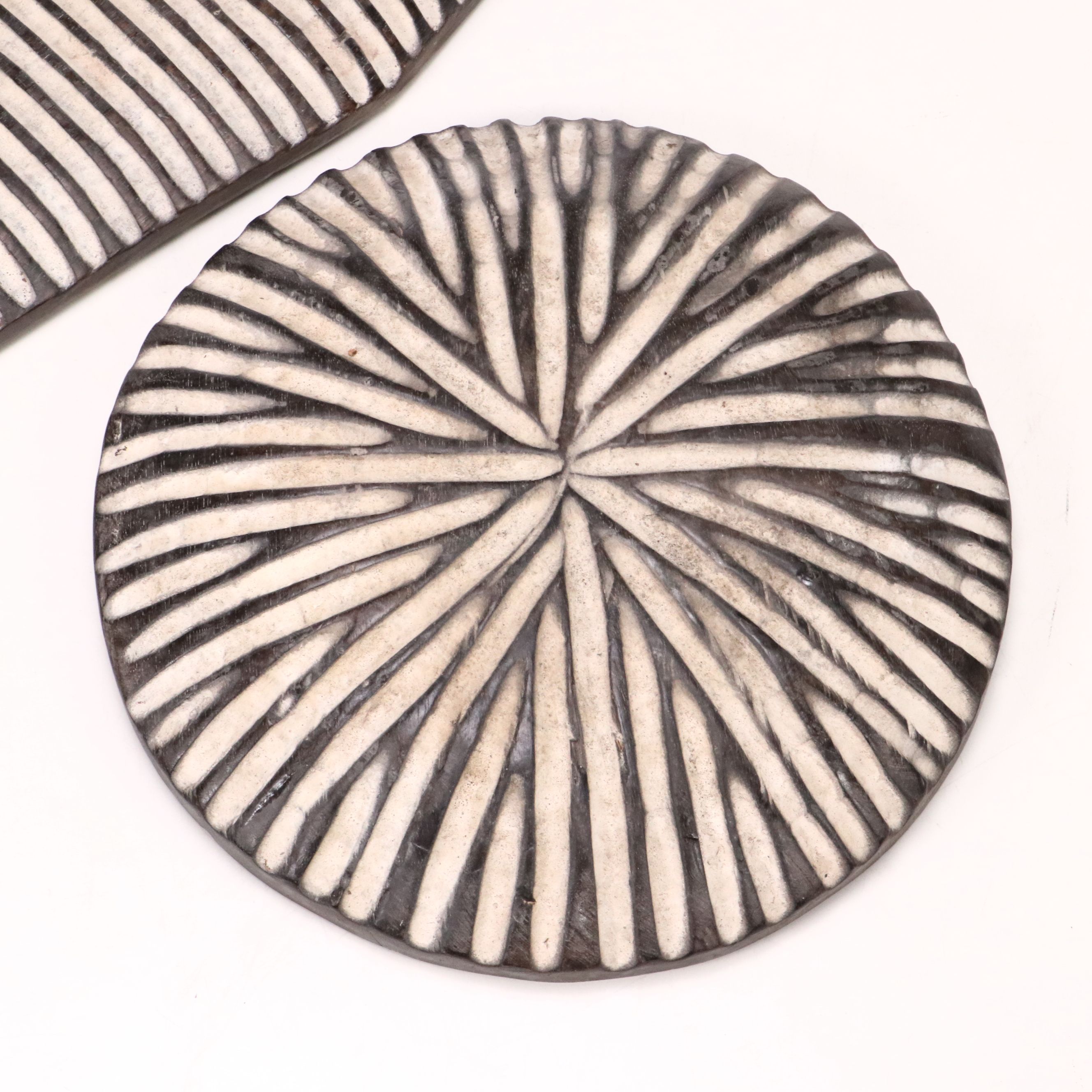 Cameroon Tikar Peoples Hand-Carved and Kaolin Pigmented Shields, 20th Century