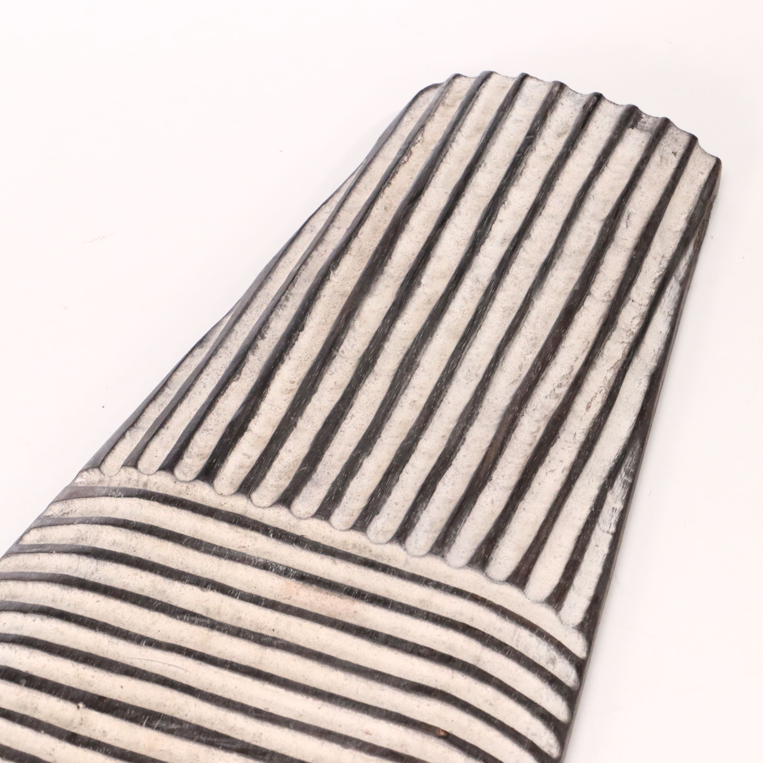 Cameroon Tikar Peoples Hand-Carved and Kaolin Pigmented Shields, 20th Century