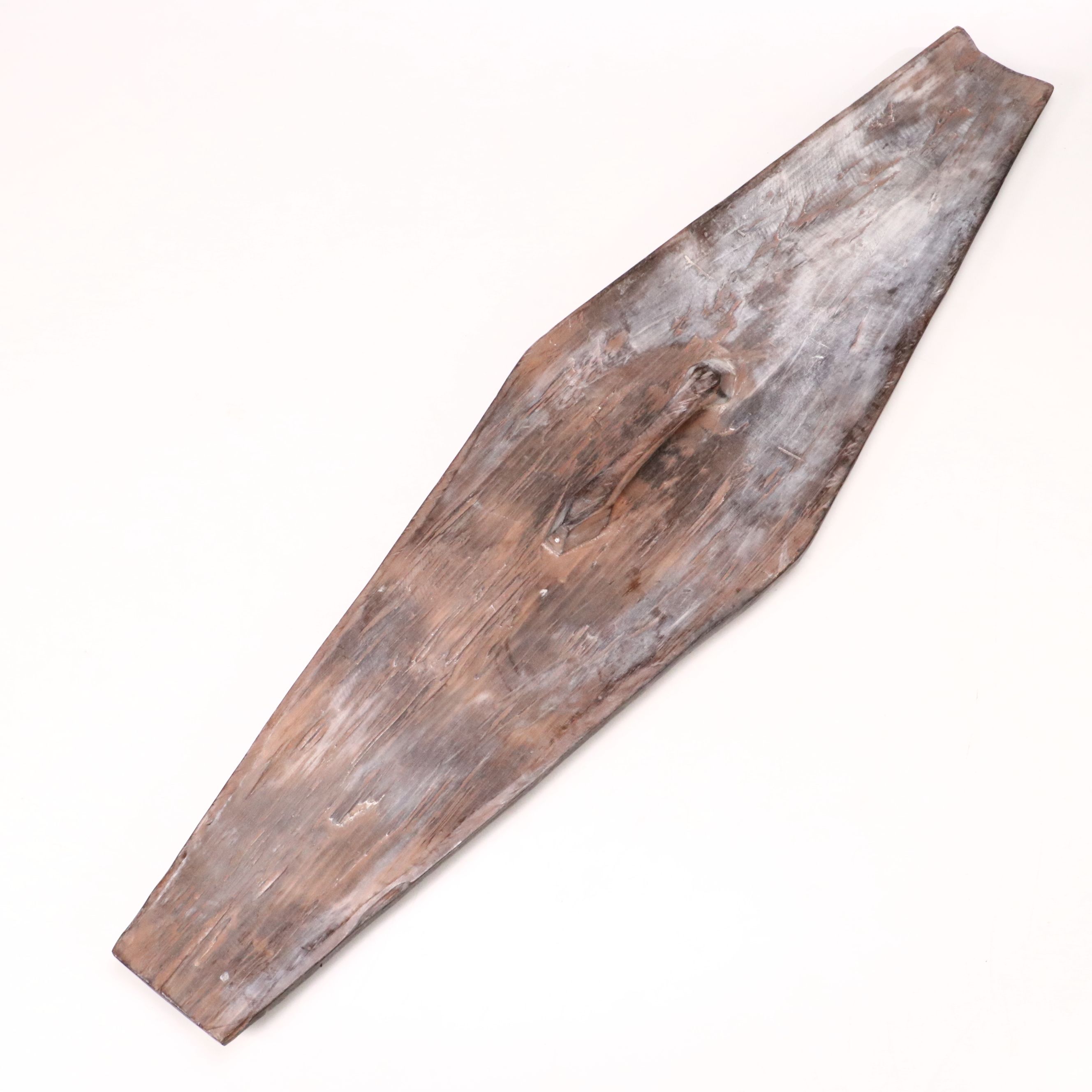 Cameroon Tikar Peoples Hand-Carved and Kaolin Pigmented Shields, 20th Century