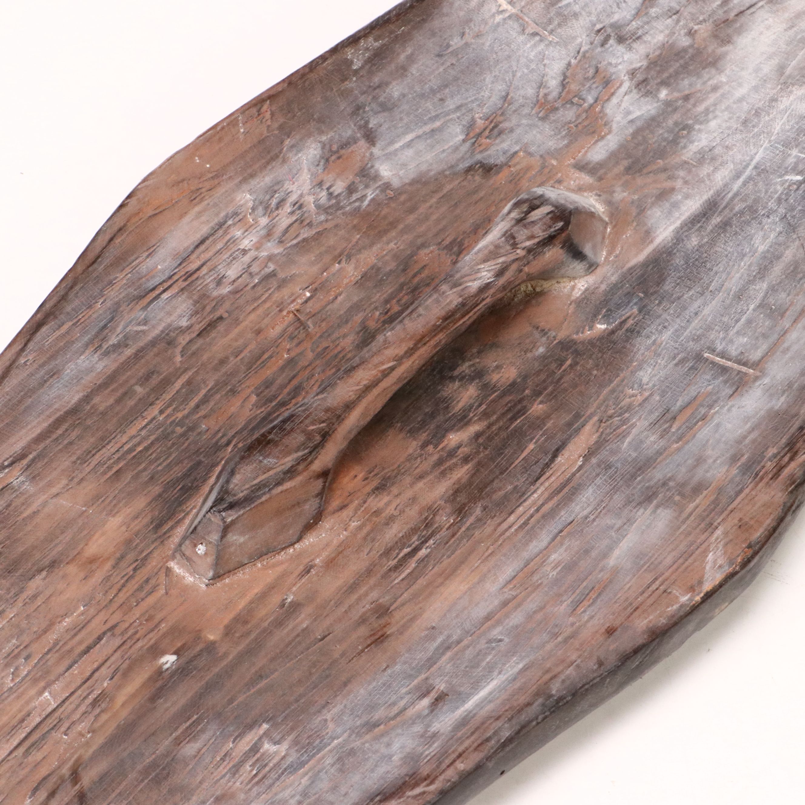 Cameroon Tikar Peoples Hand-Carved and Kaolin Pigmented Shields, 20th Century