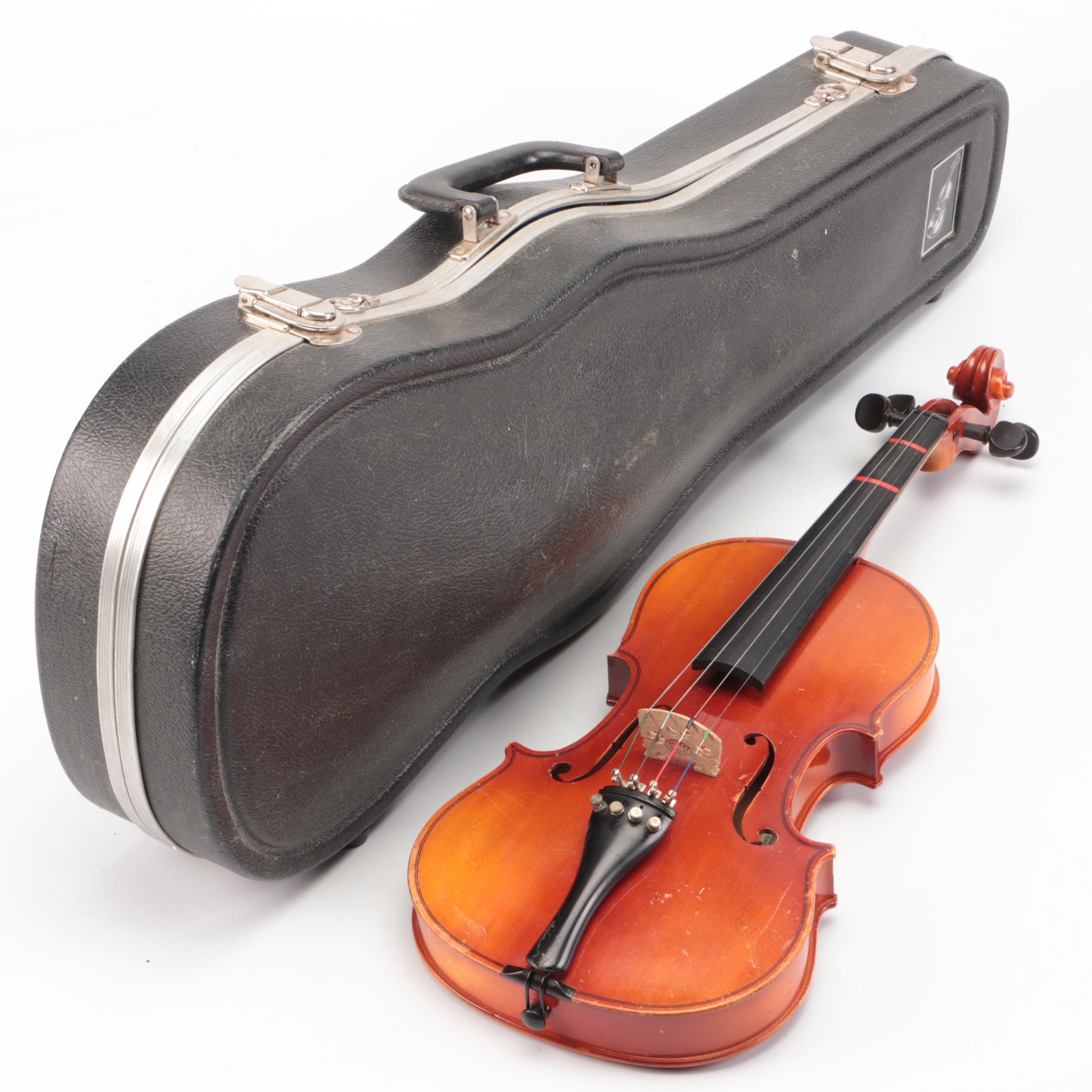 Suzuki 3/4 Violin with Dark Brown Tolex Travel Case