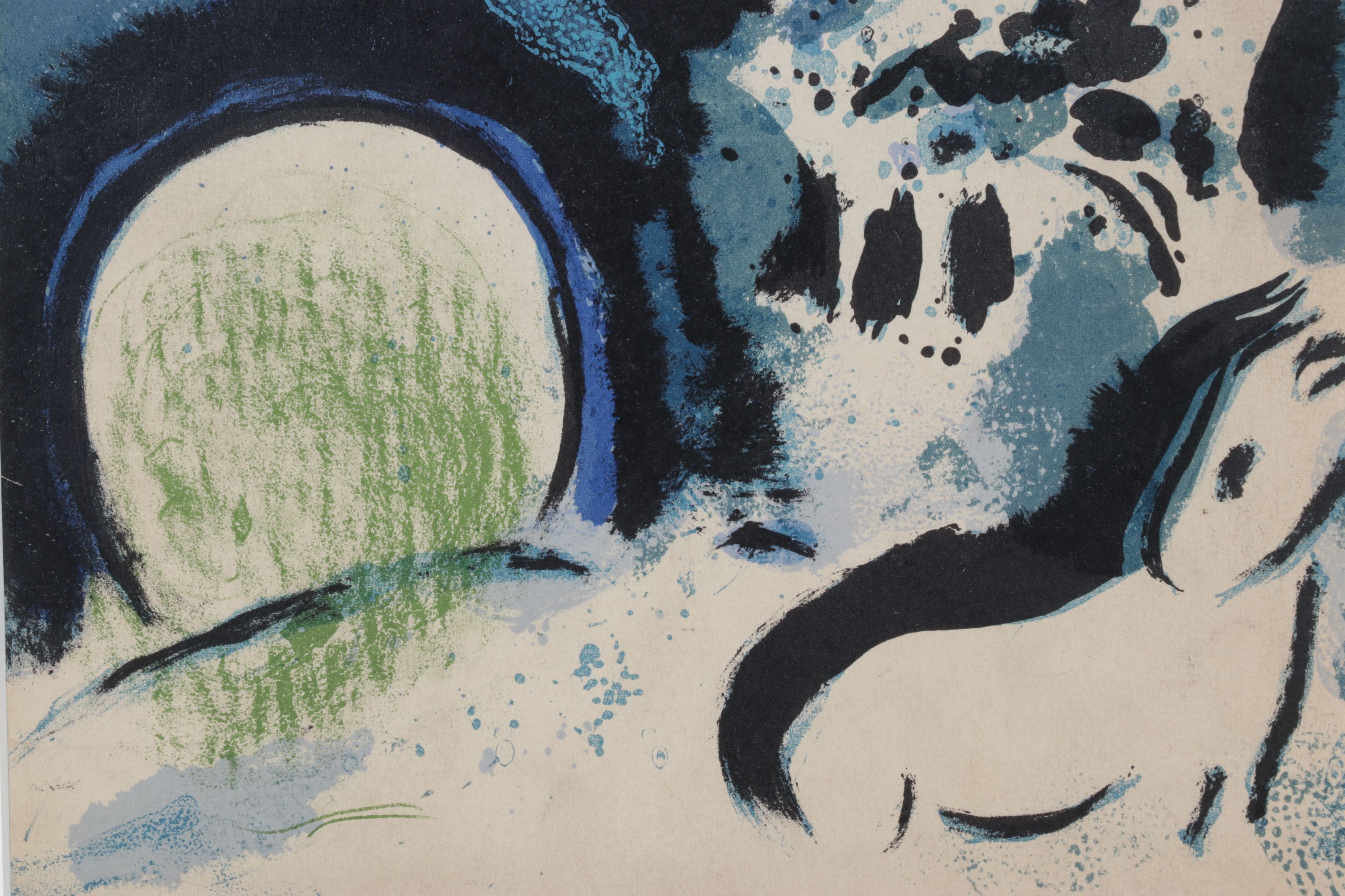 Marc Chagall Color Lithograph From "Drawings for the Bible" for "Verve," 1960