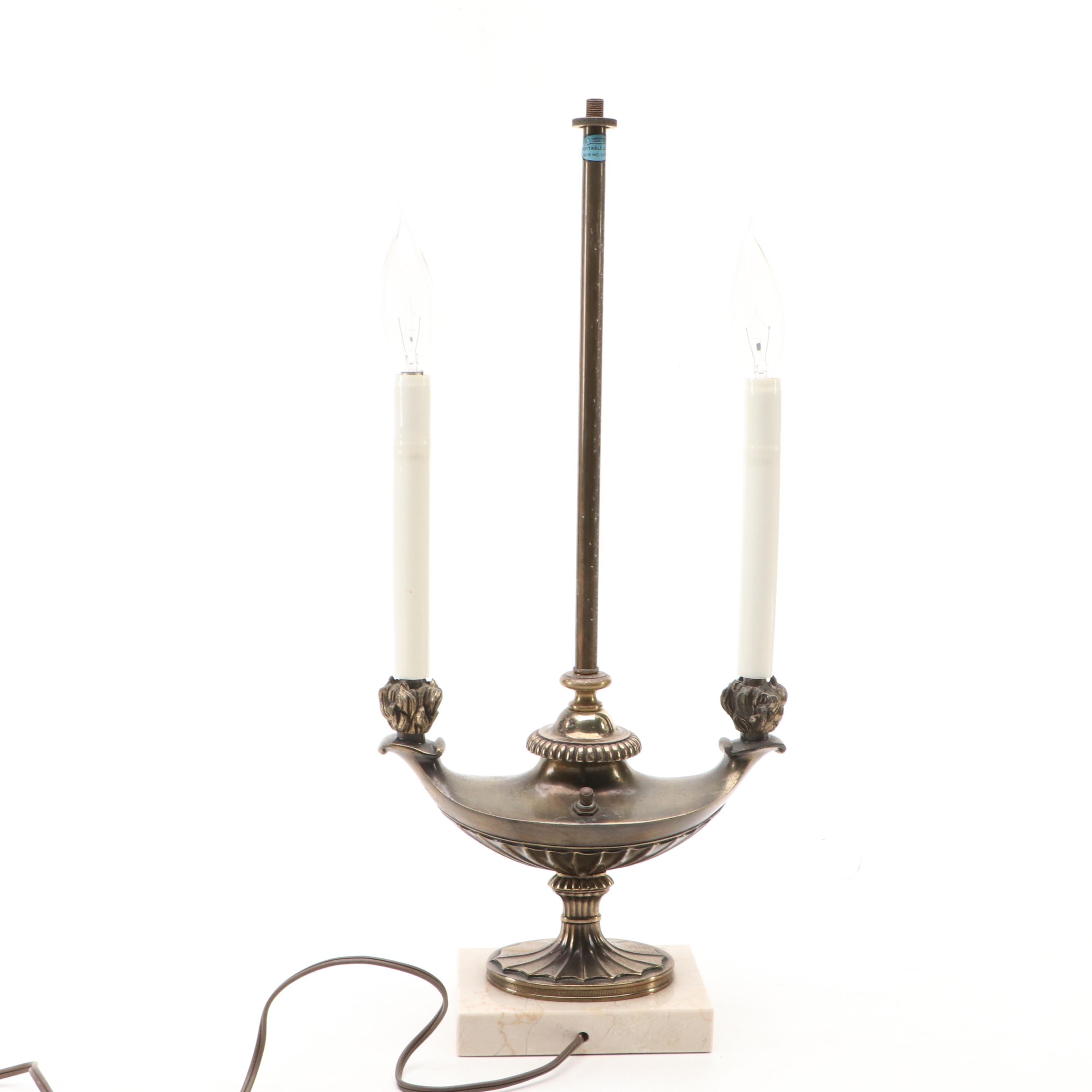 Stiffel Two Light Aladdin Style Bouillotte Table Lamp