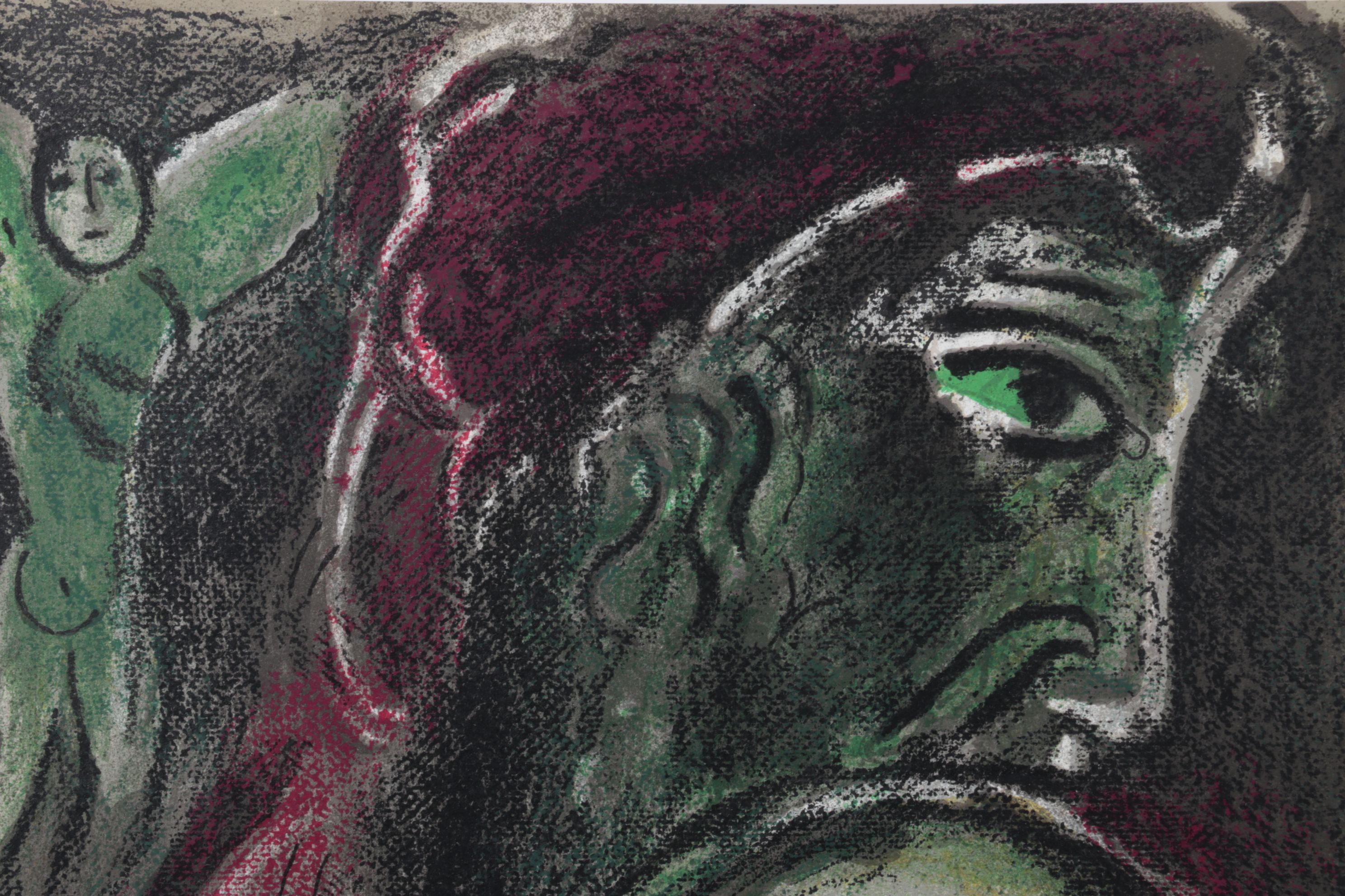 Marc Chagall Color Lithograph "Job Désespéré" From "Verve," 1960