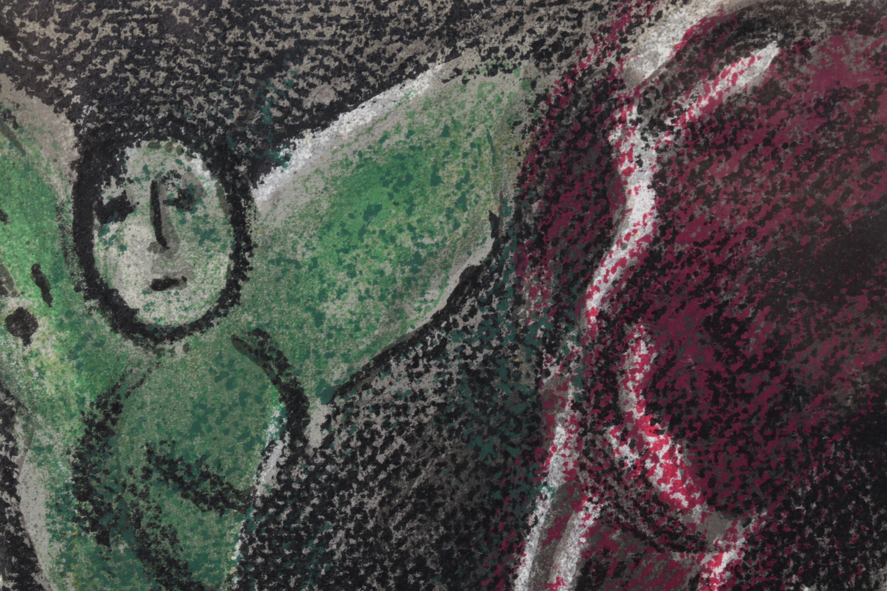 Marc Chagall Color Lithograph "Job Désespéré" From "Verve," 1960