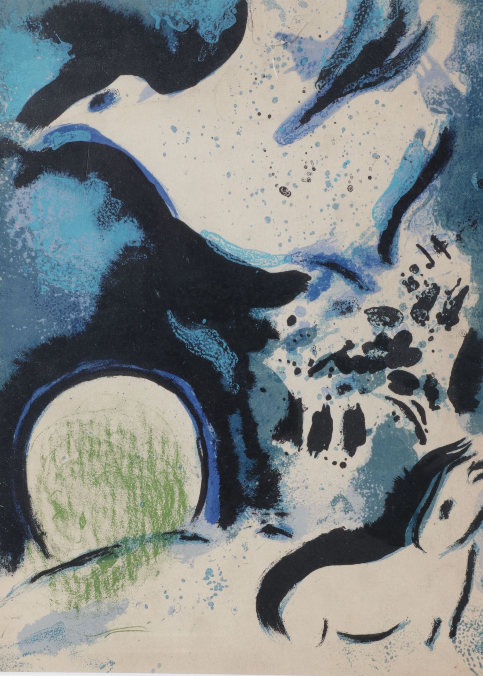 Marc Chagall Color Lithograph From "Drawings for the Bible" for "Verve," 1960