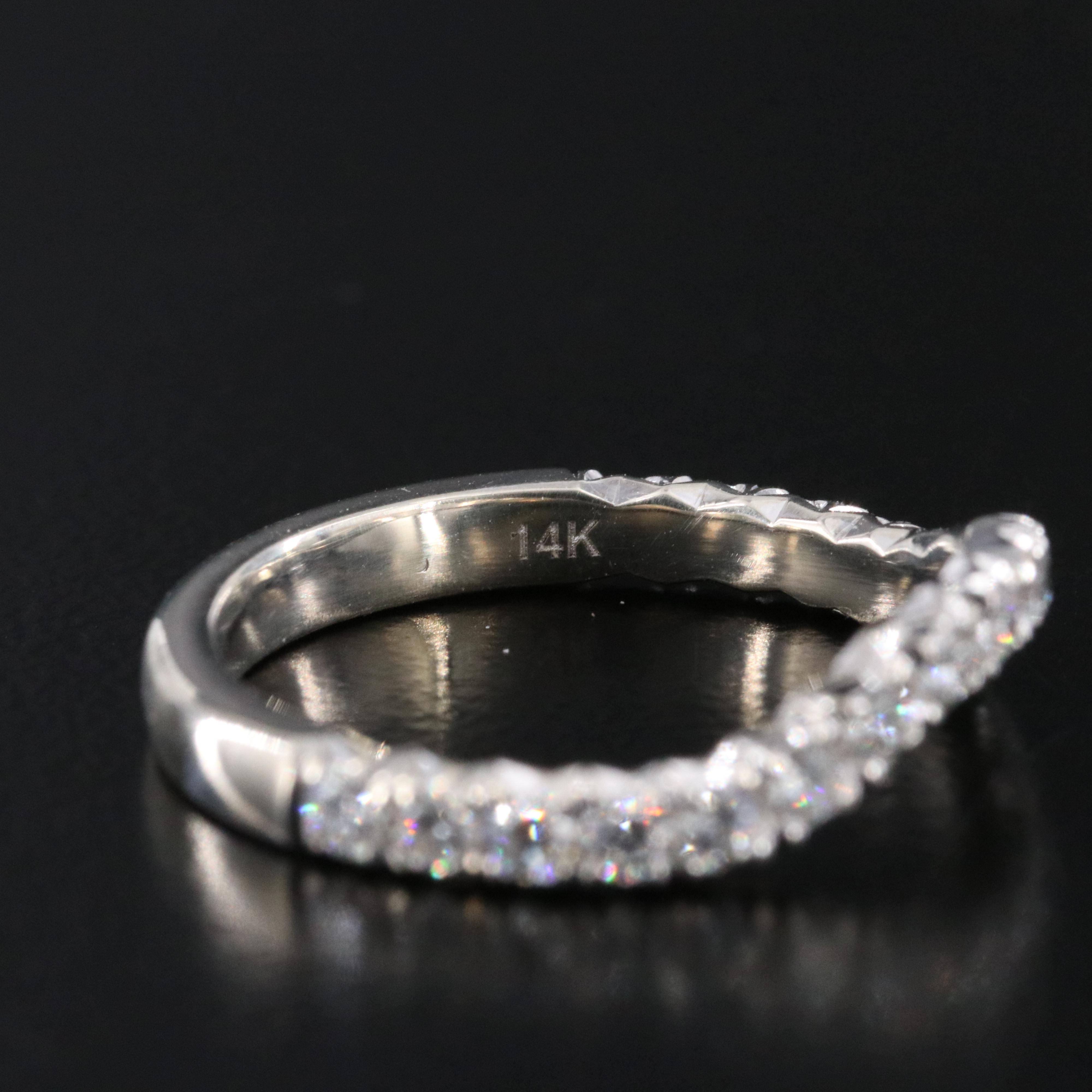 14K 0.49 CTW Diamond Wave Ring
