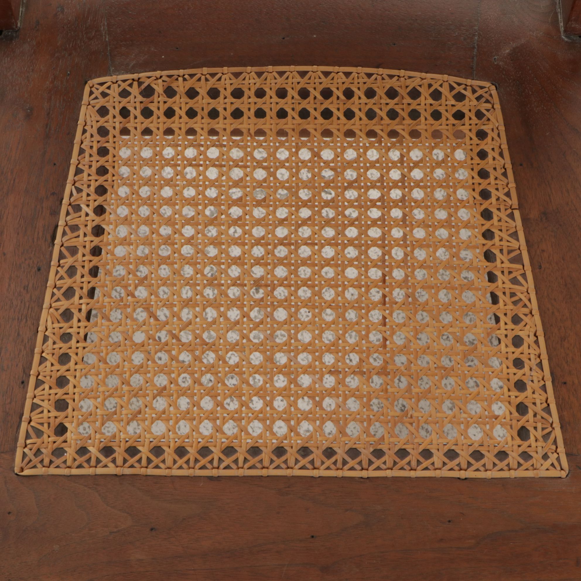 Cane and Carved Wood Rocking Chair