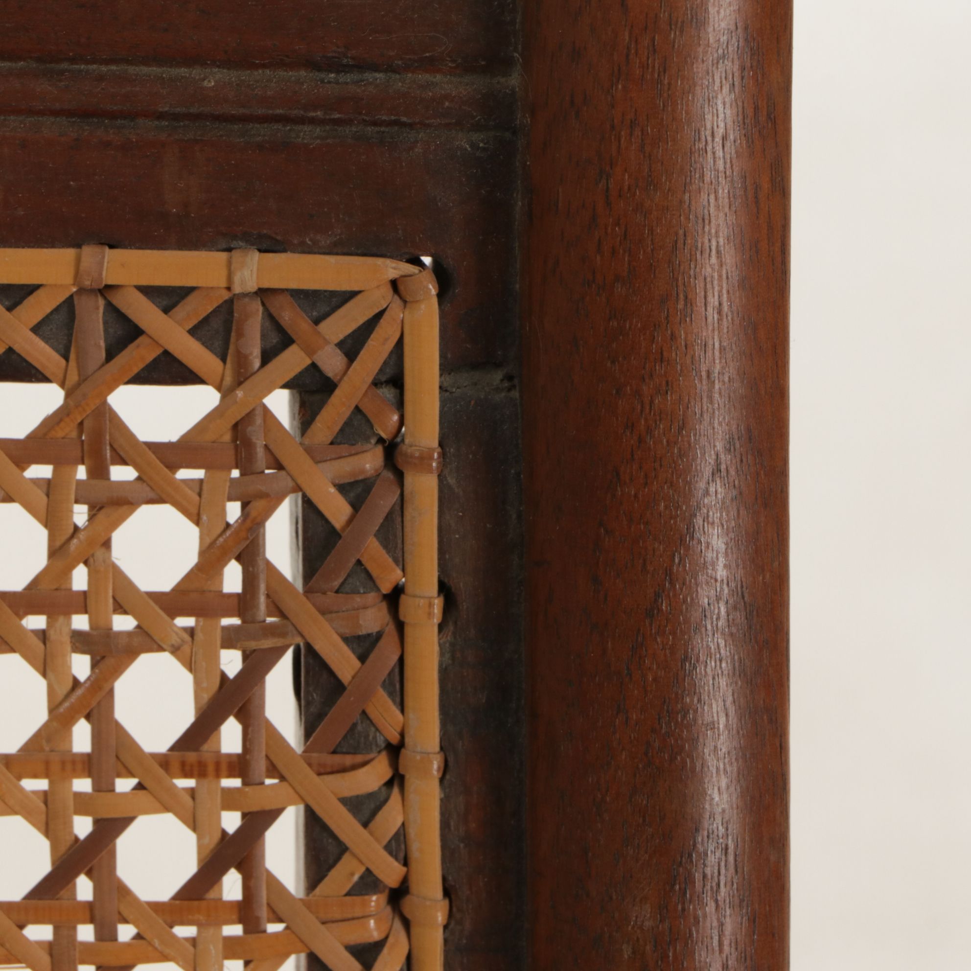 Cane and Carved Wood Rocking Chair