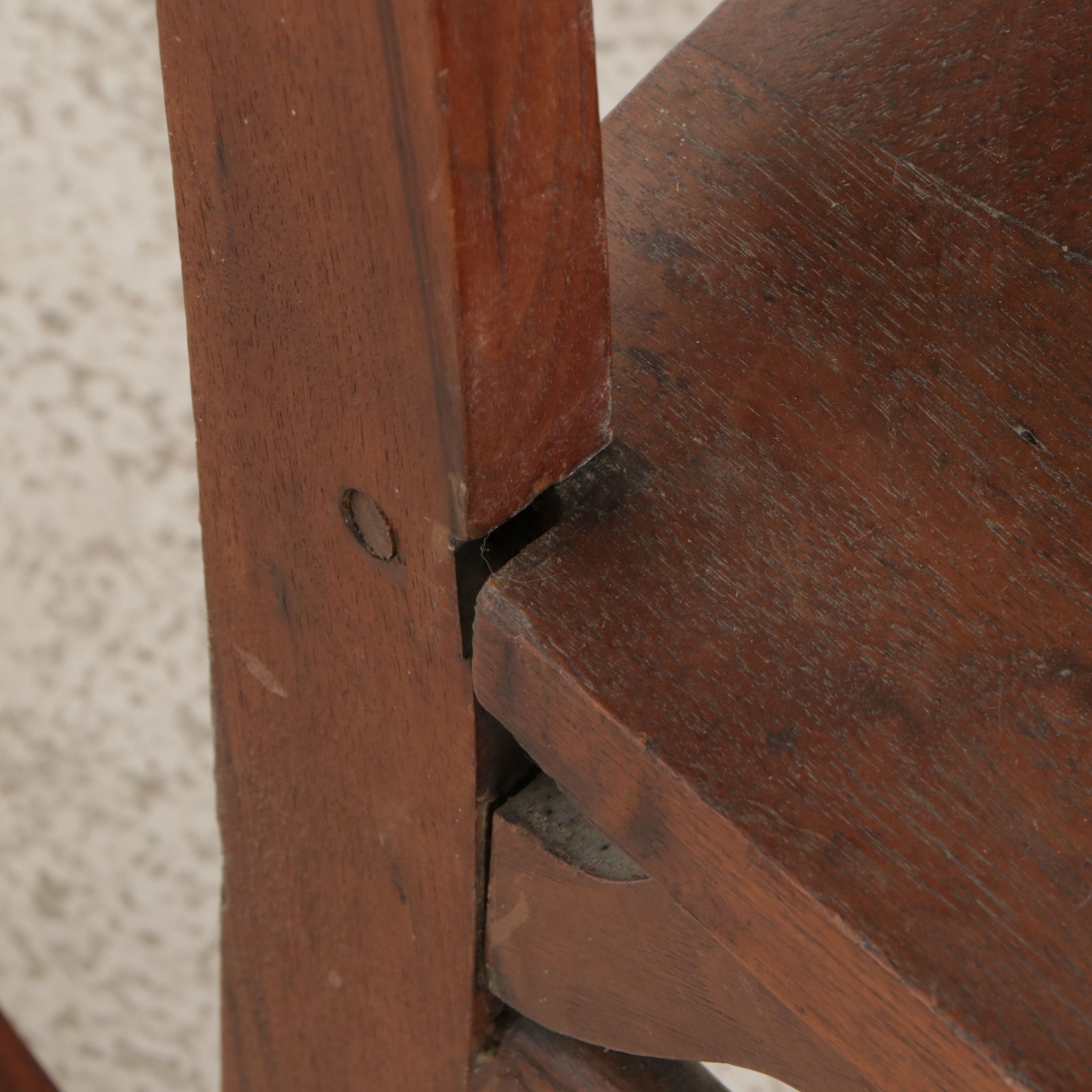 Cane and Carved Wood Rocking Chair