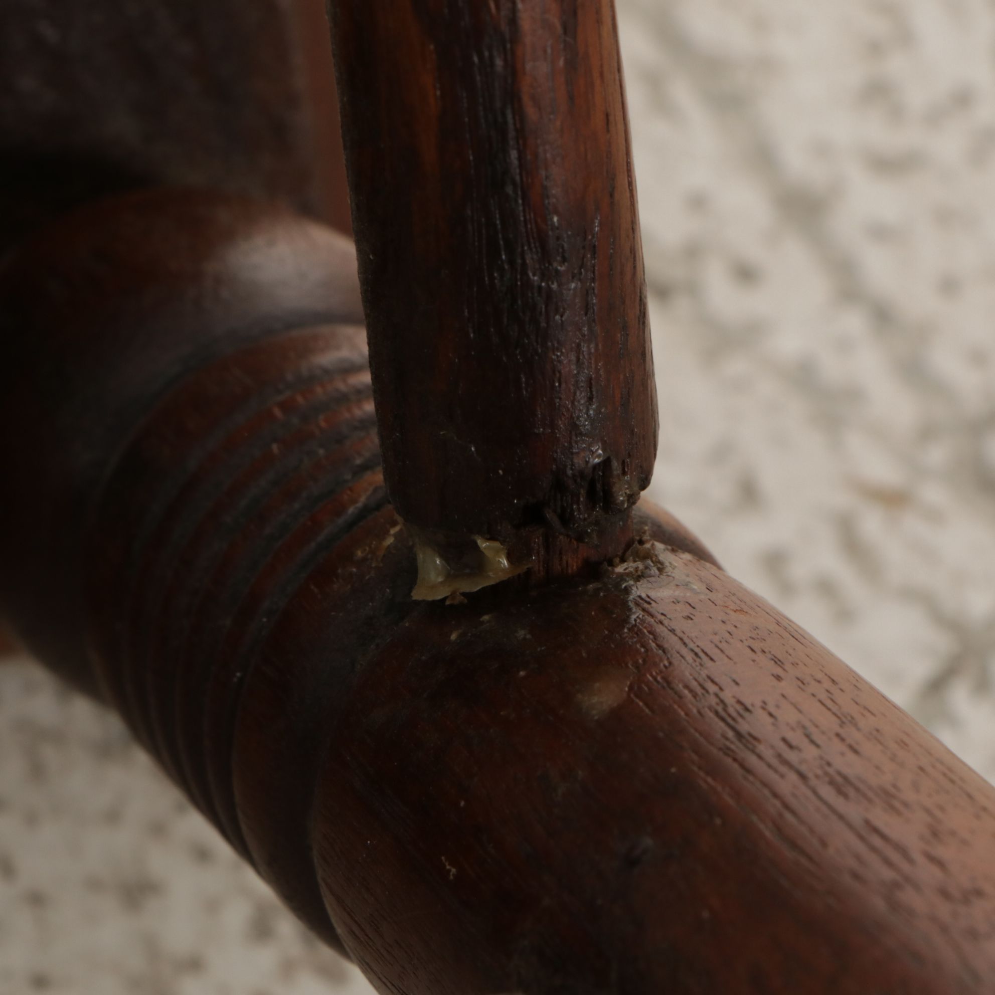 Cane and Carved Wood Rocking Chair