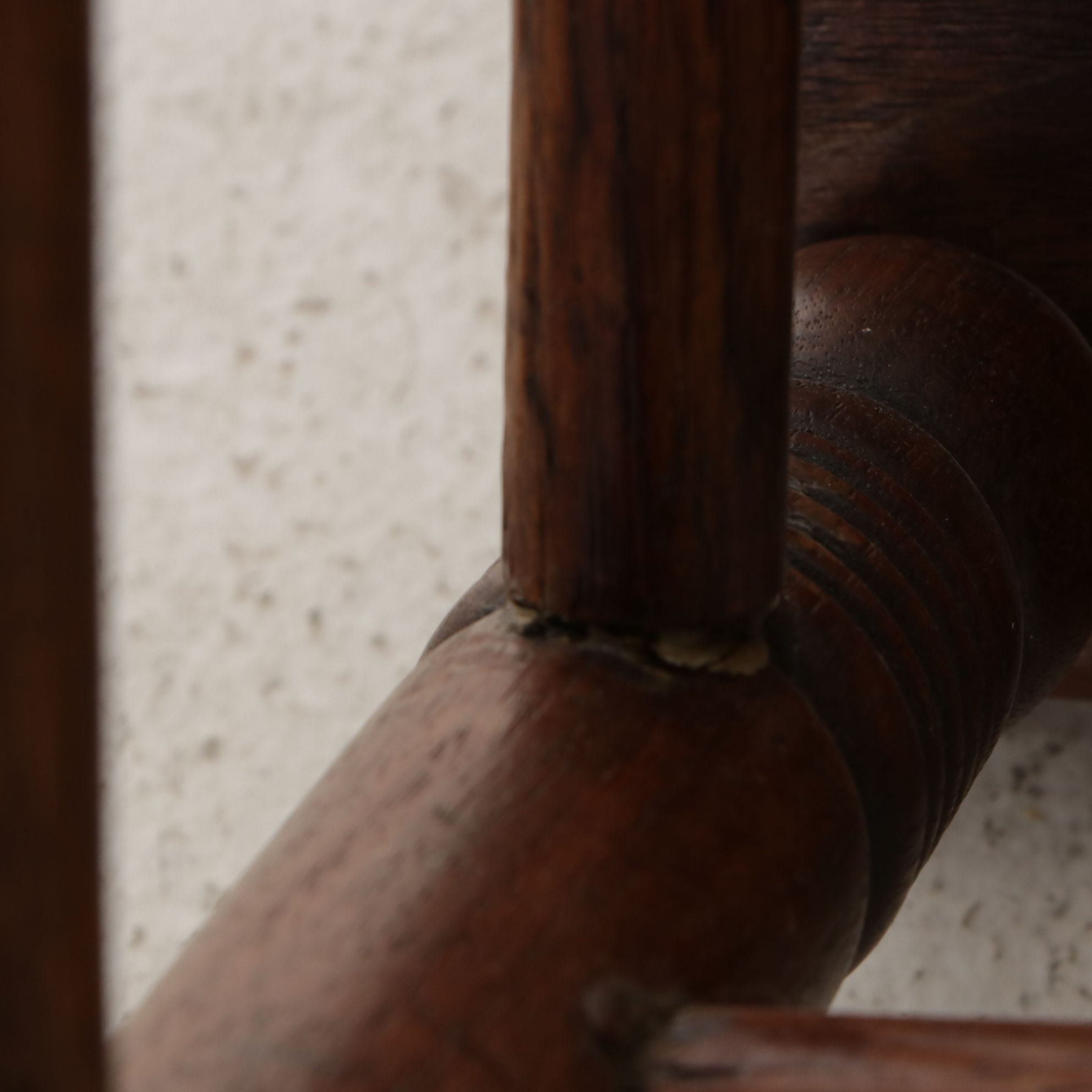 Cane and Carved Wood Rocking Chair