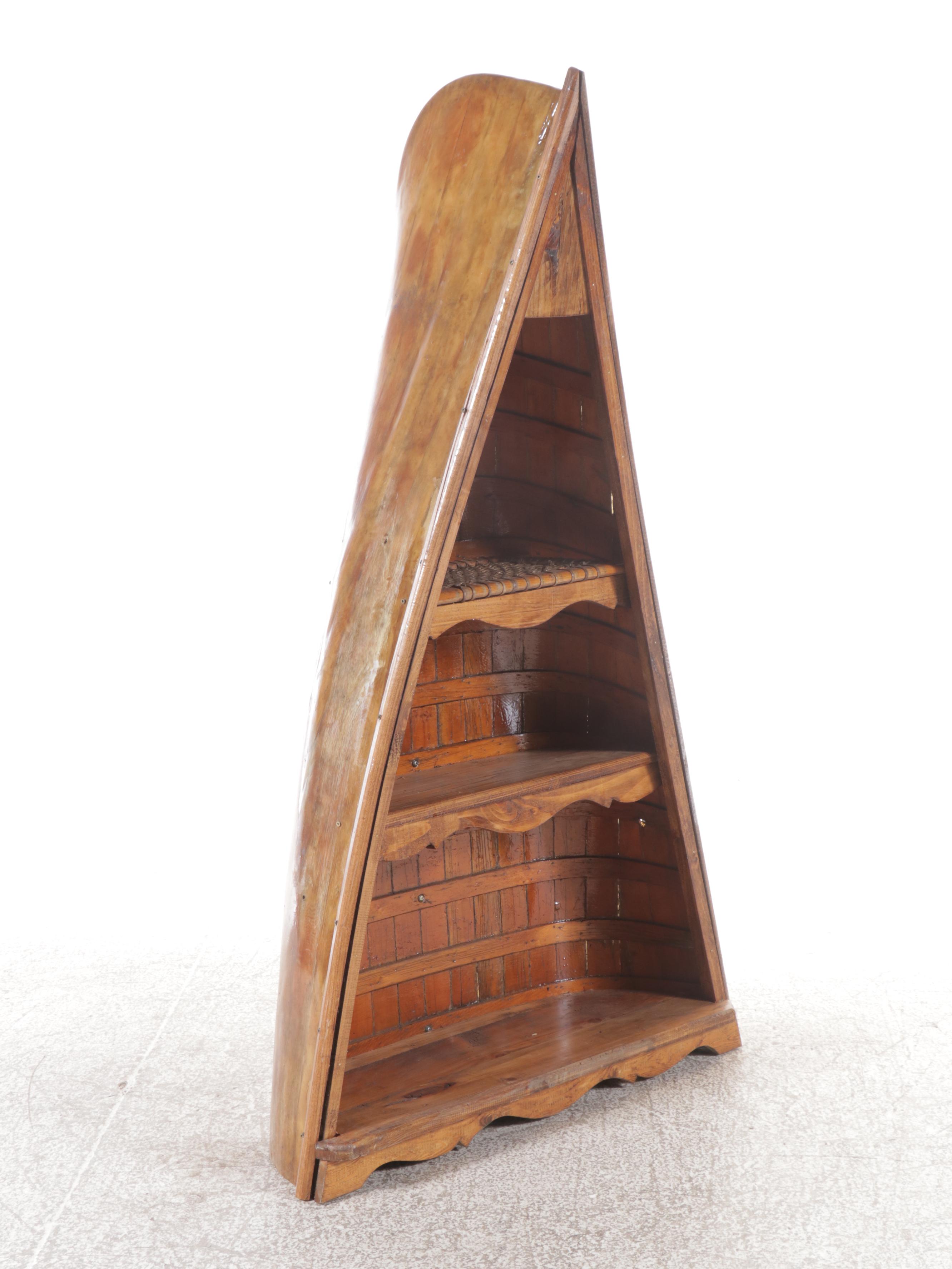 Canoe Hull Bookcase, 20th Century and Adapted