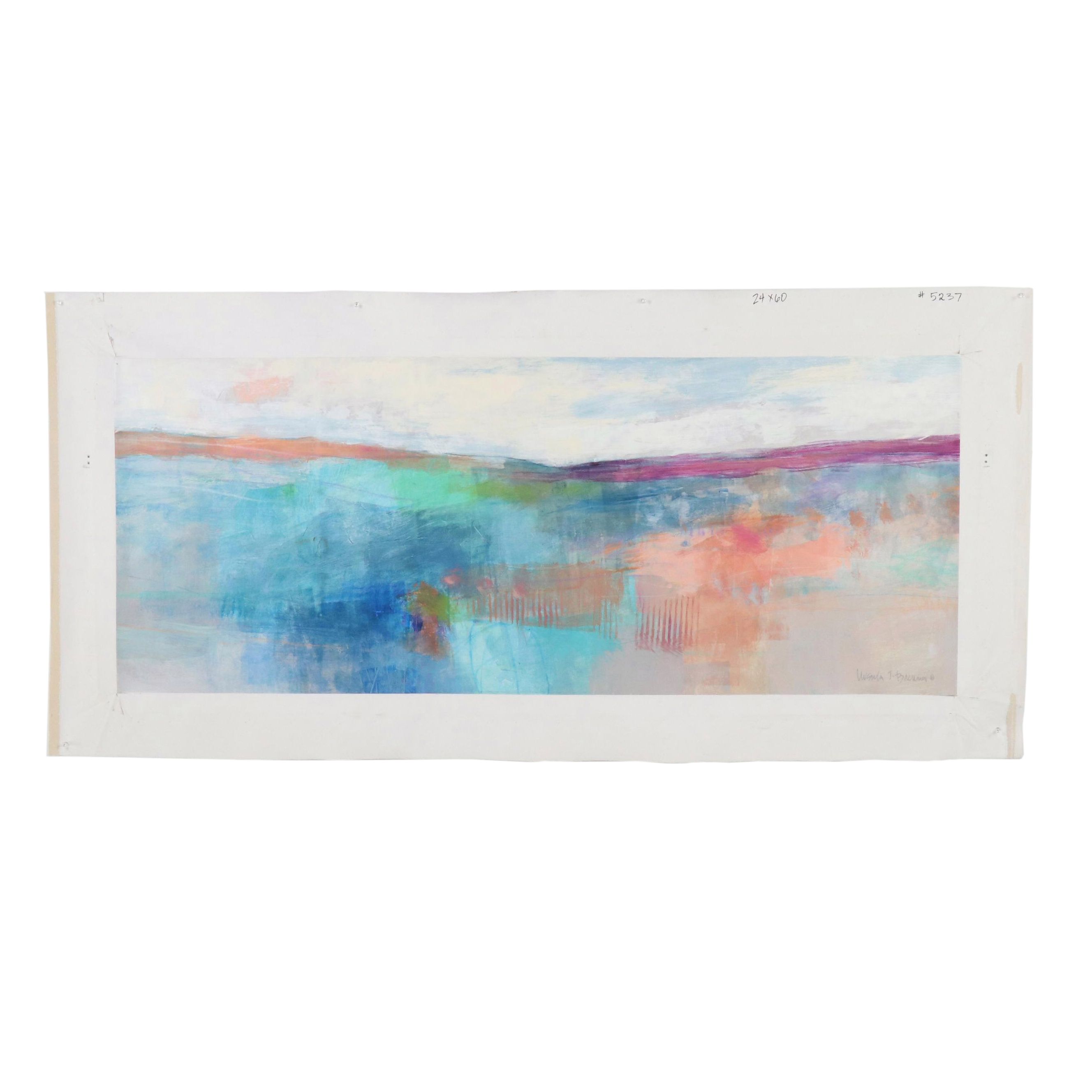 Ursula J. Brenner Abstract Mixed Media Painting, 21st Century