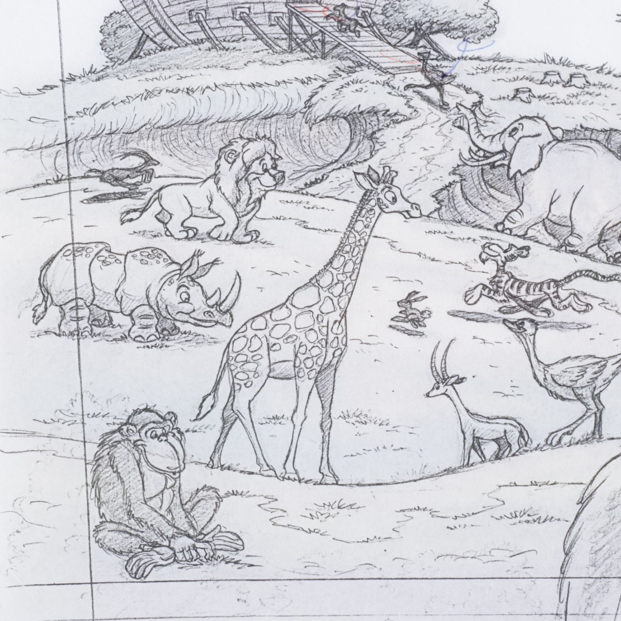 Storyboard Illustrations for Disney's Special Read Along Edition of Noah's Ark