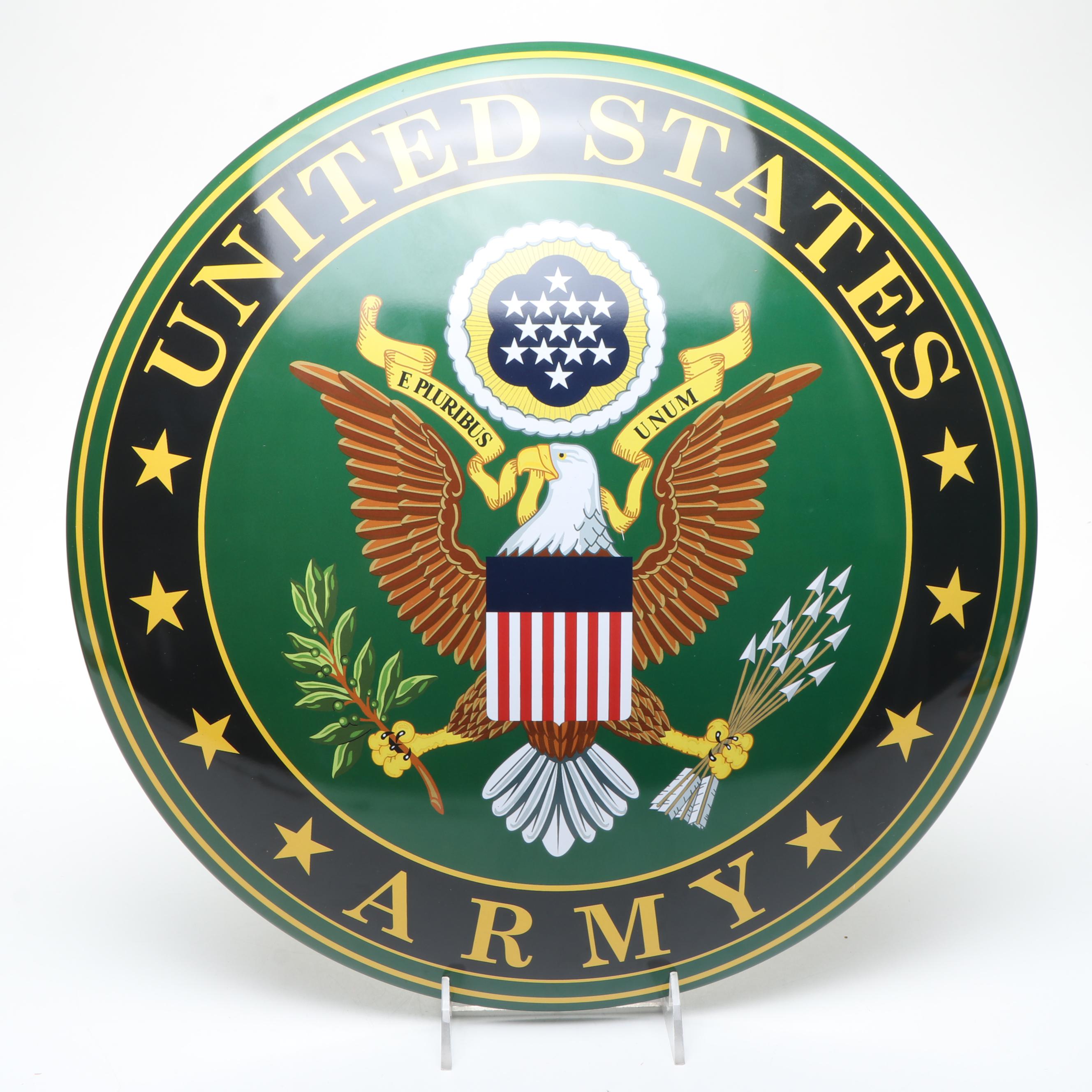 Dome-Shaped Metal American Military Themed Signs