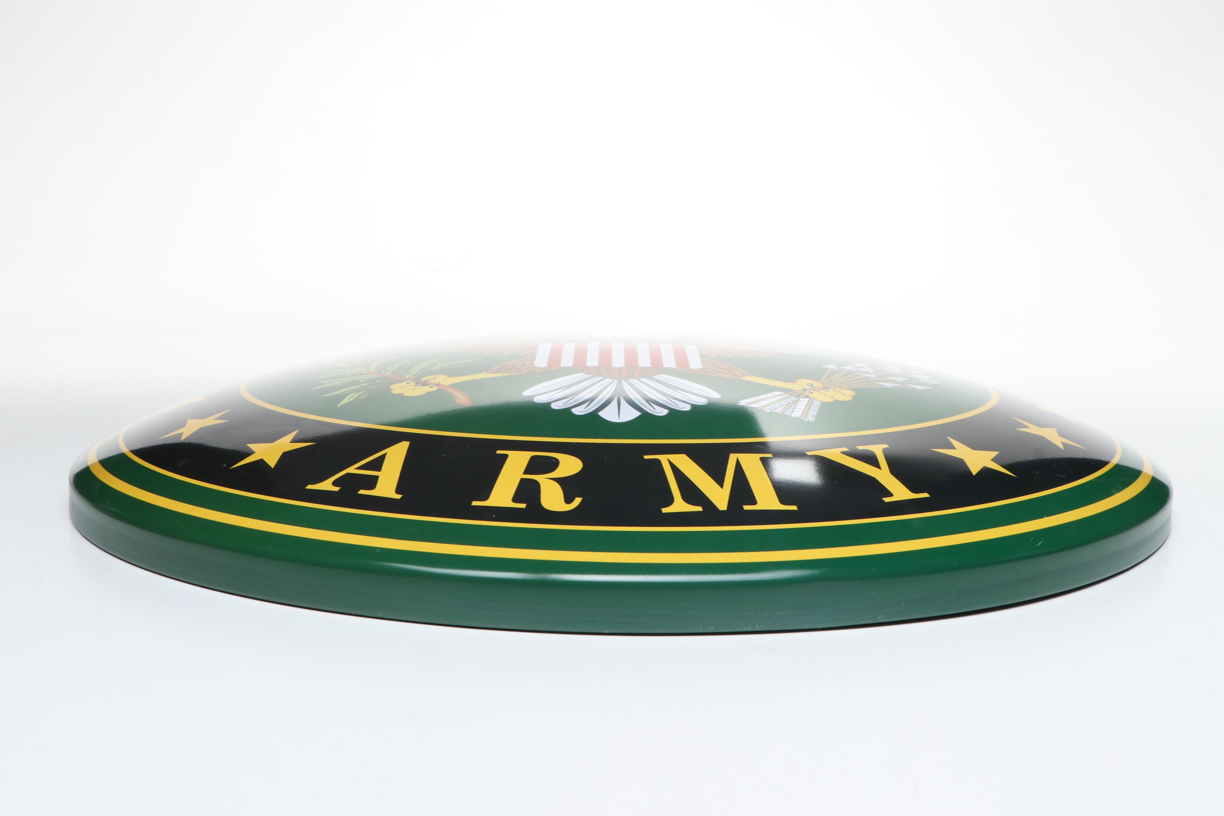 Dome-Shaped Metal American Military Themed Signs
