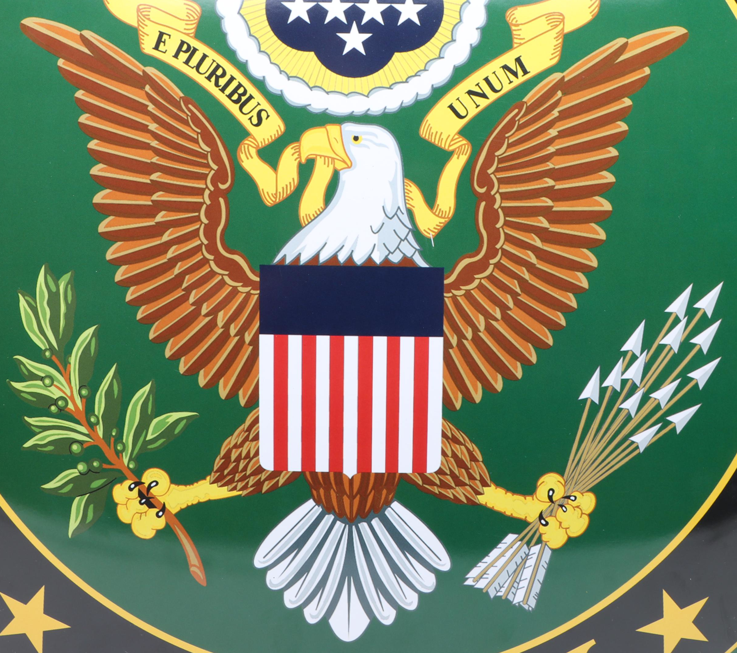 Dome-Shaped Metal American Military Themed Signs