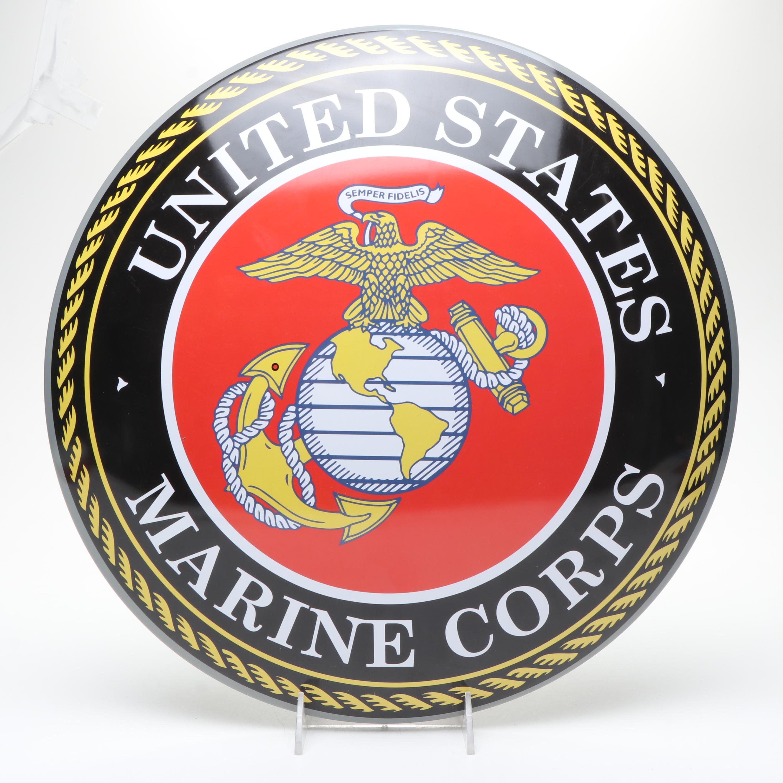 Dome-Shaped Metal American Military Themed Signs