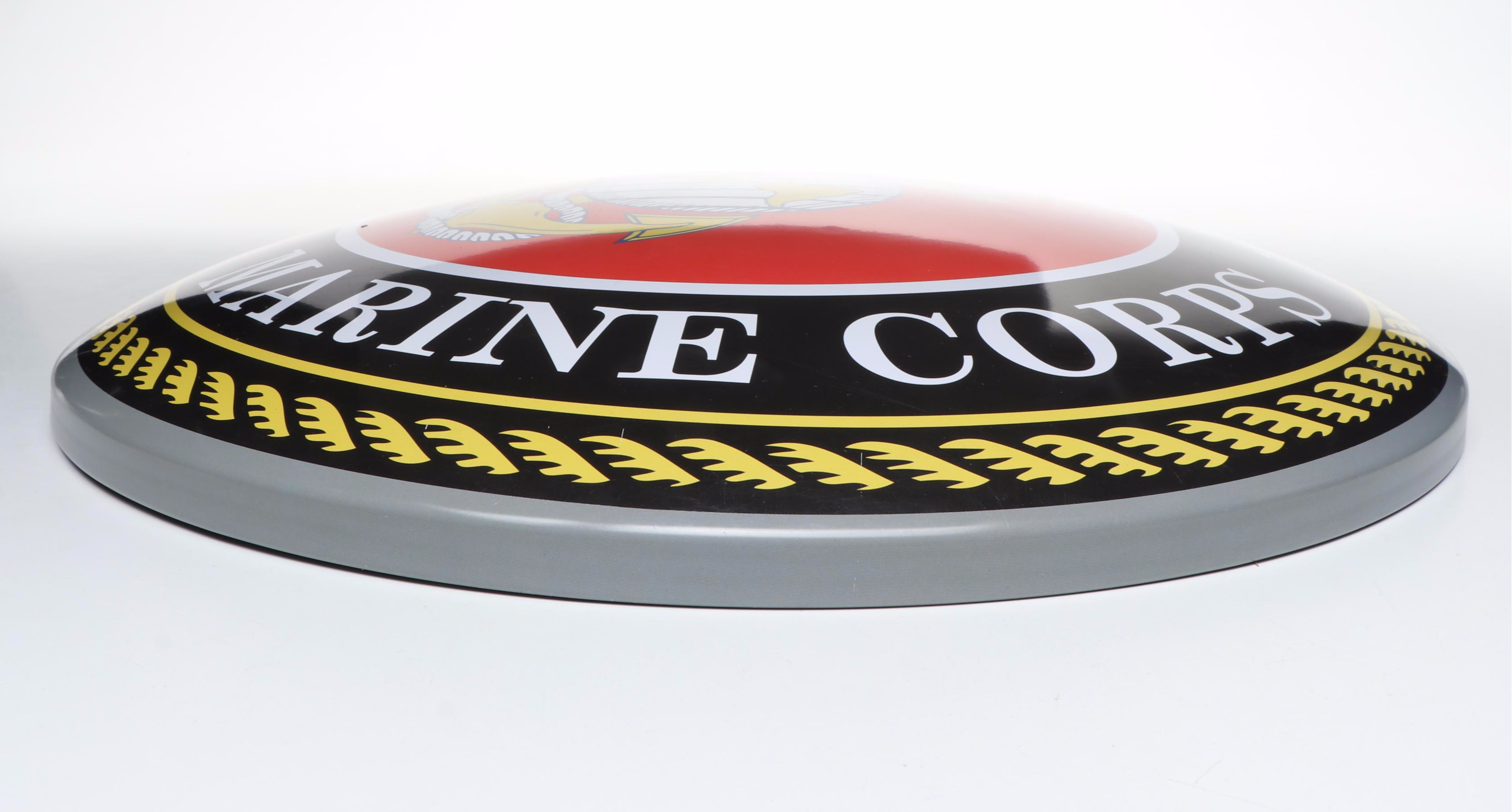 Dome-Shaped Metal American Military Themed Signs