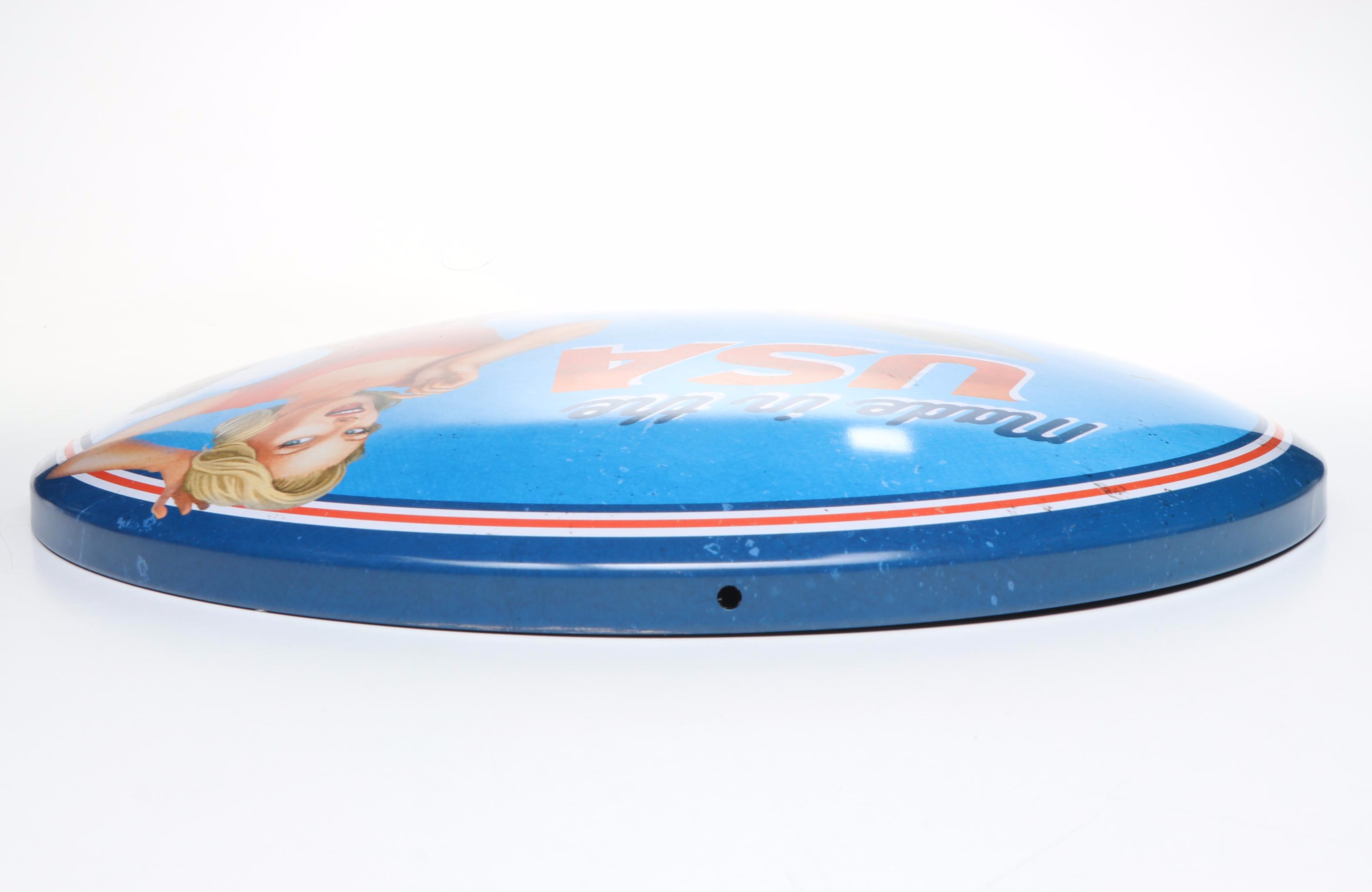 Dome-Shaped Metal American Military Themed Signs