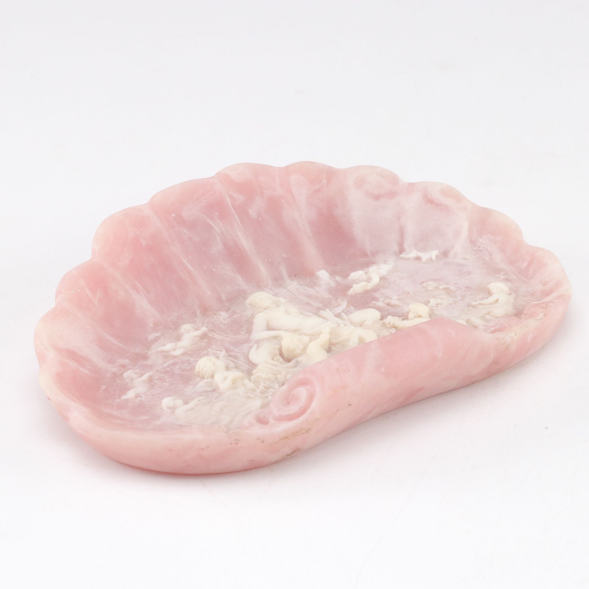 Incolay Stone Relief "Venus at Repose" Soap Dishes with Vanity Box