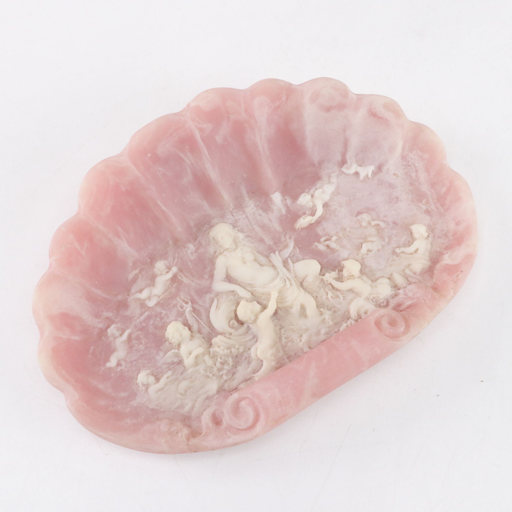 Incolay Stone Relief "Venus at Repose" Soap Dishes with Vanity Box