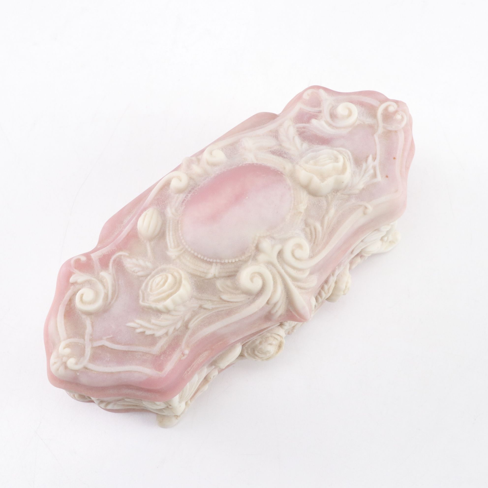 Incolay Stone Relief "Venus at Repose" Soap Dishes with Vanity Box