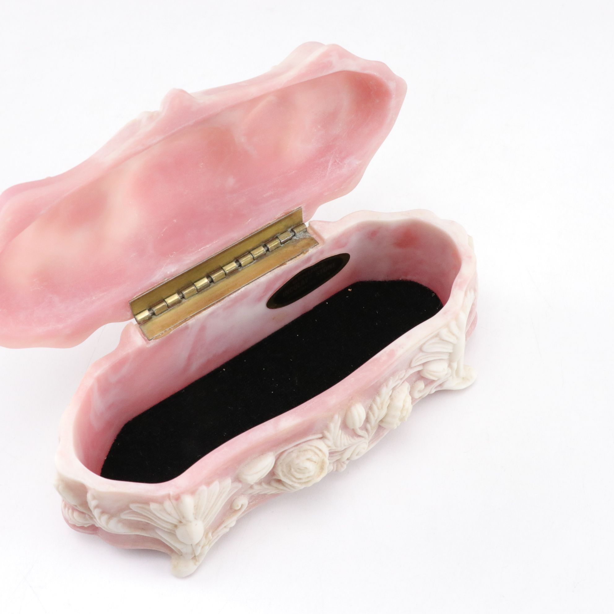 Incolay Stone Relief "Venus at Repose" Soap Dishes with Vanity Box