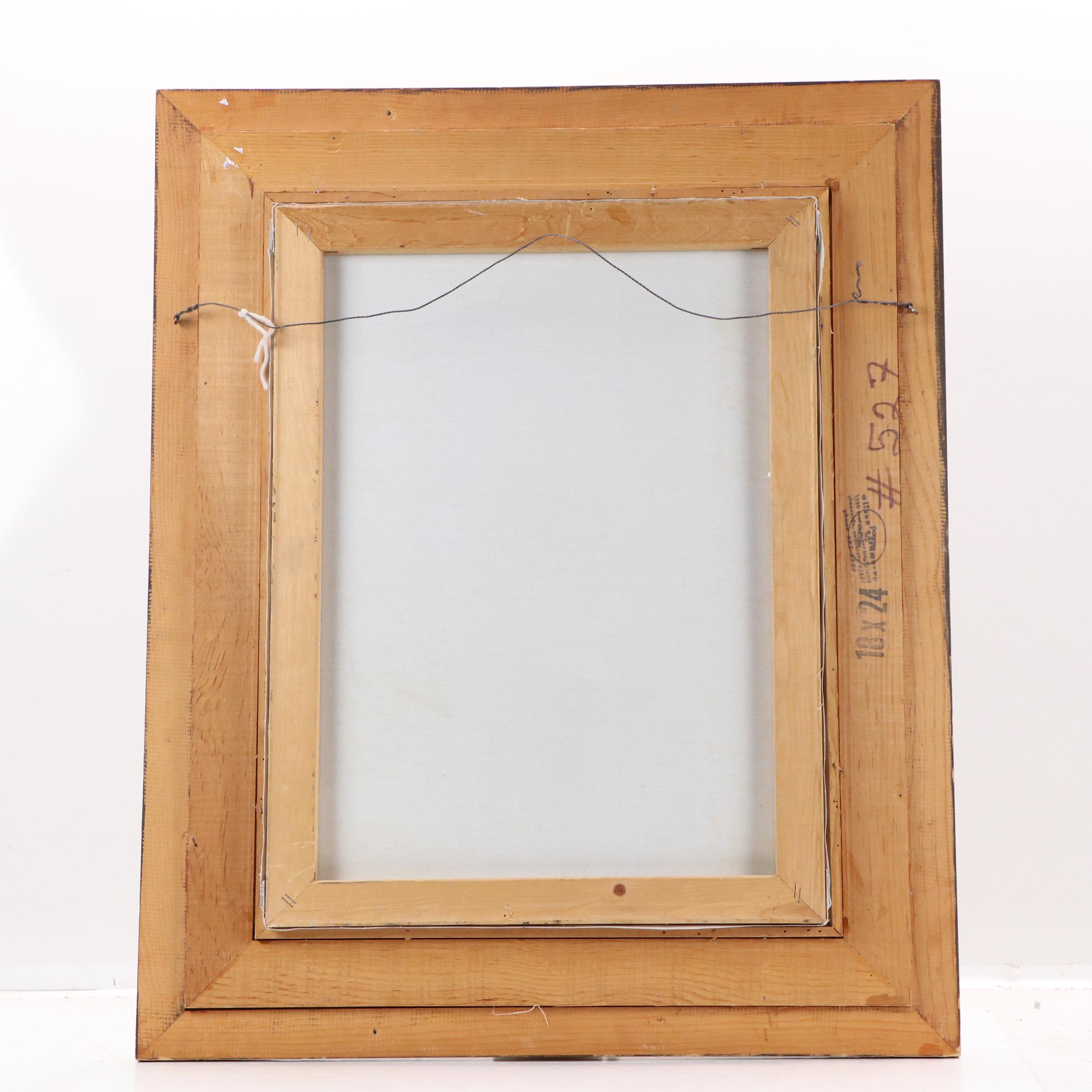 Oil Painting of Newsboy Standing Portrait, Late 20th Century