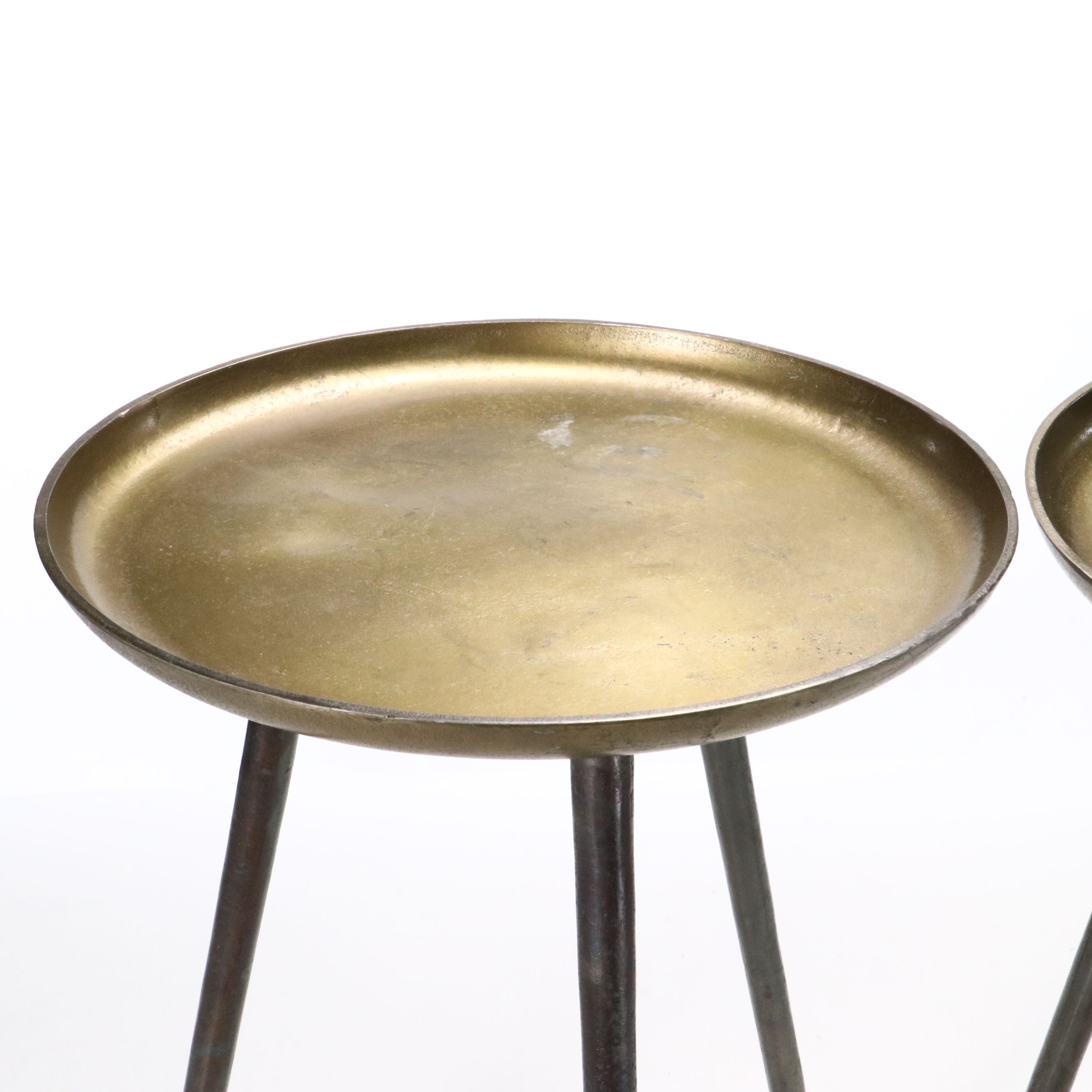 Mid Century Modern Style Brass-Top Accent Tables