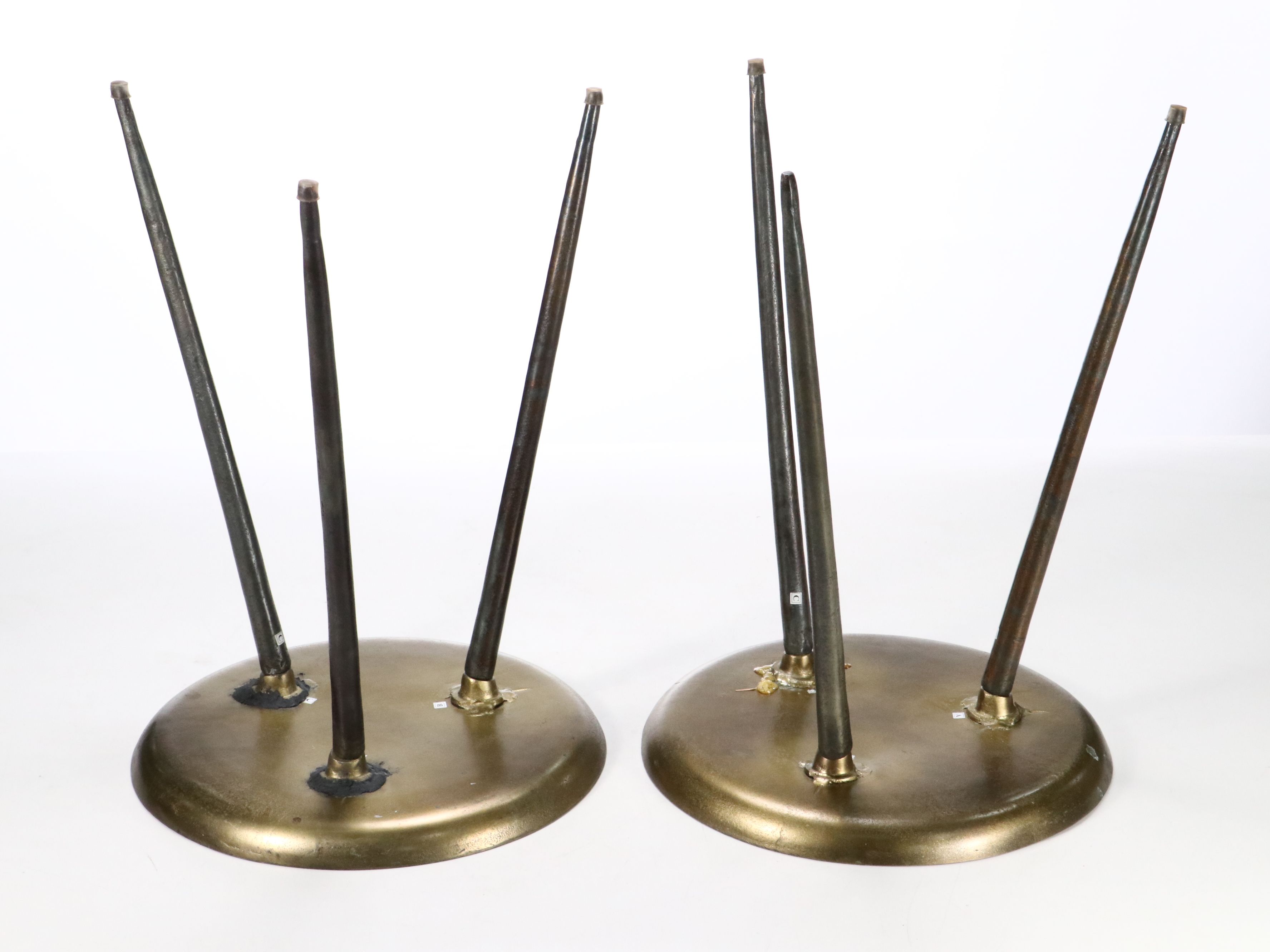 Mid Century Modern Style Brass-Top Accent Tables