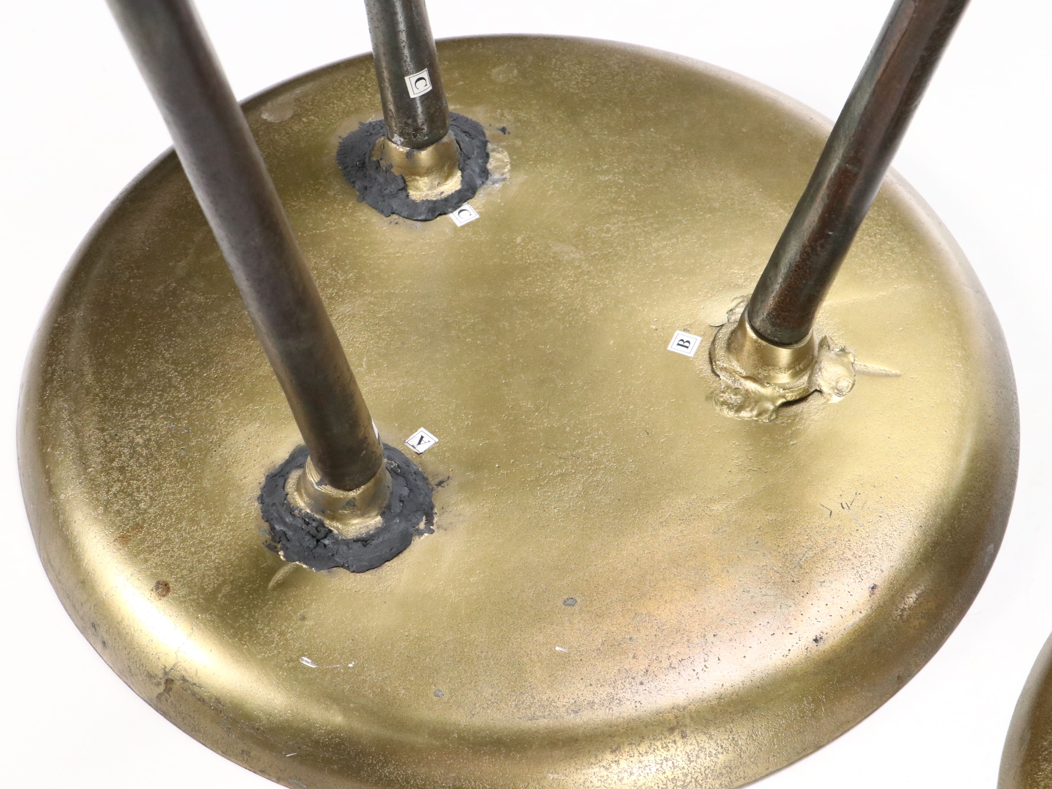 Mid Century Modern Style Brass-Top Accent Tables