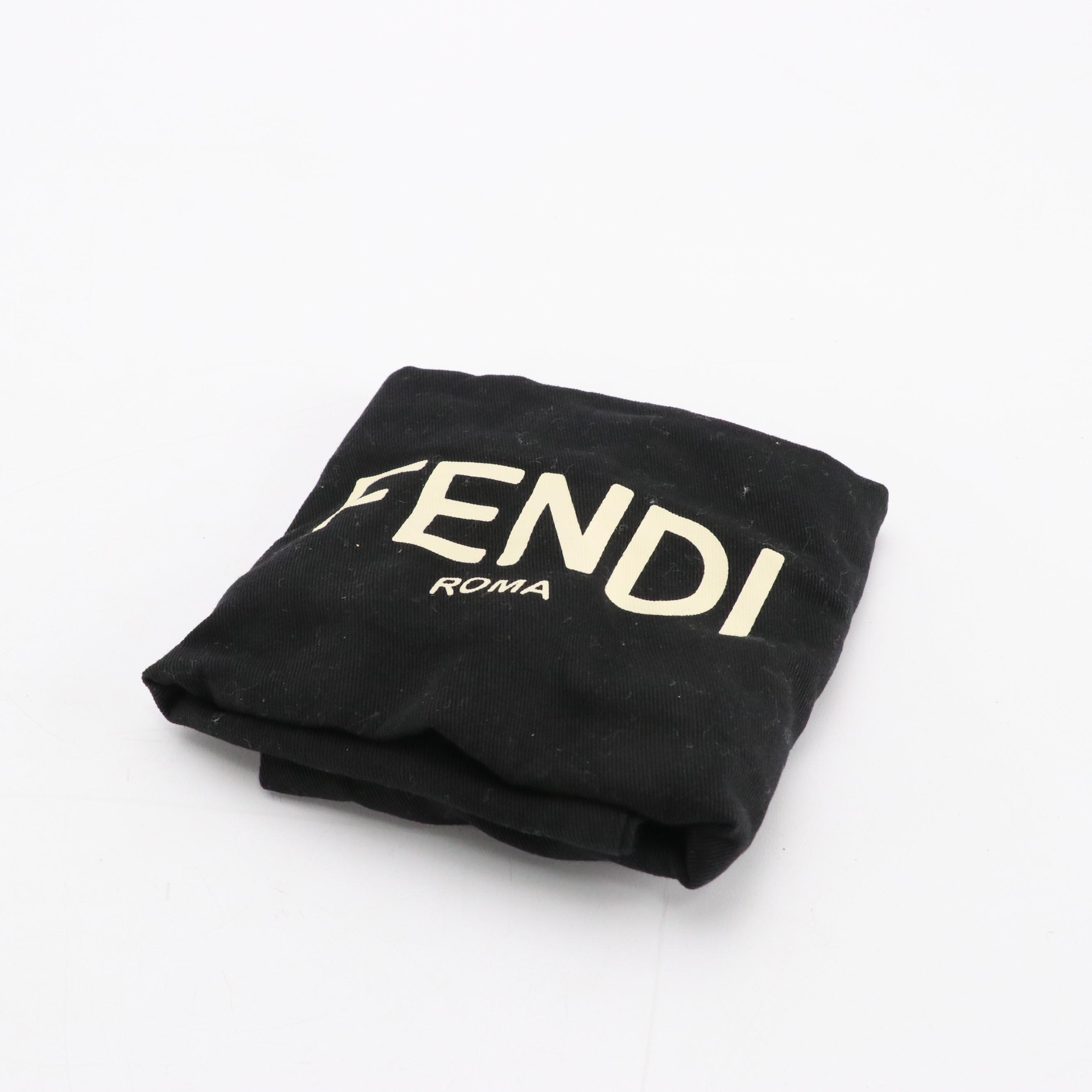 Fendi Vertical Box Bag in Pale Pink and Black Calfskin Leather