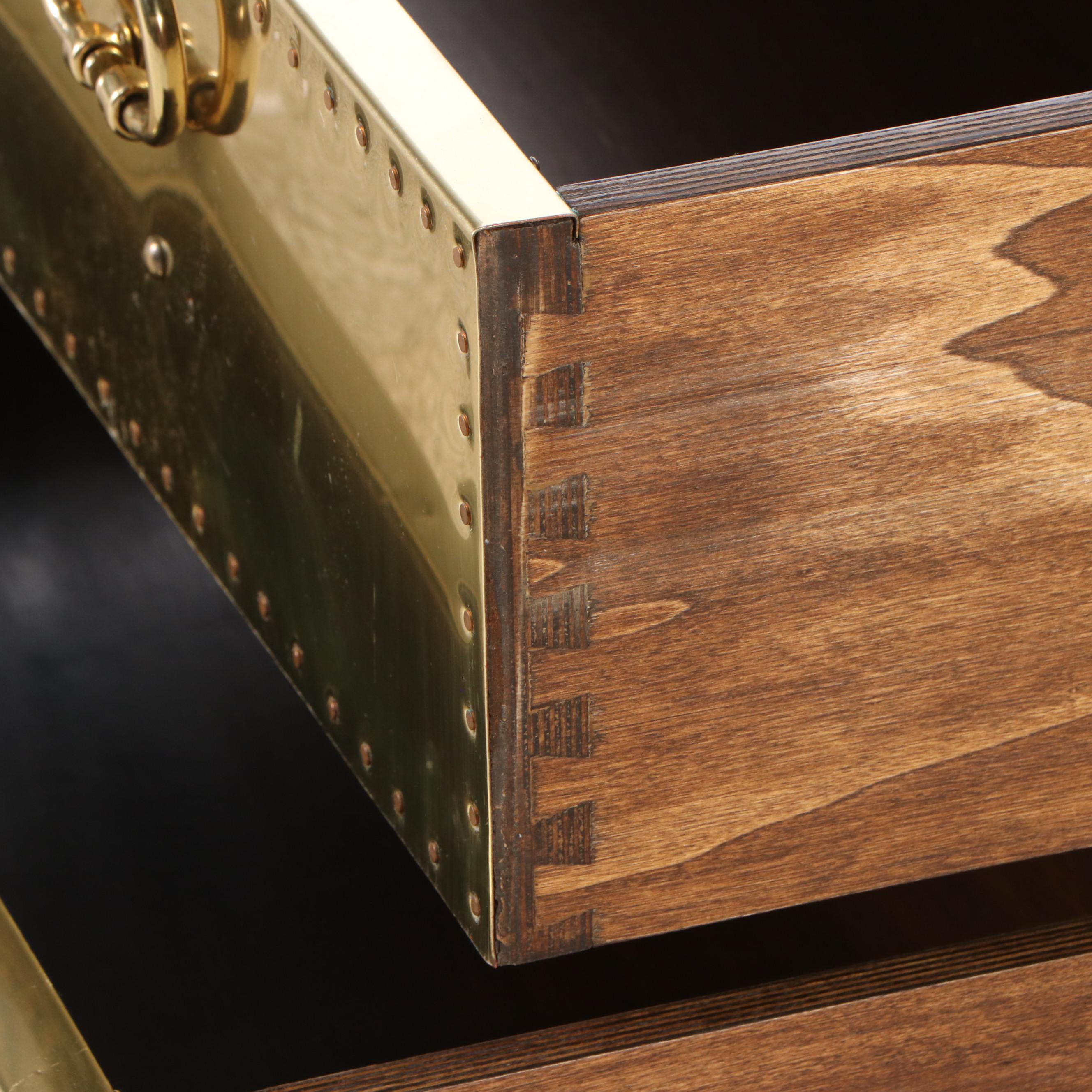 Sarried, Ltd. Brass-Clad Two-Drawer Chest, Late 20th Century