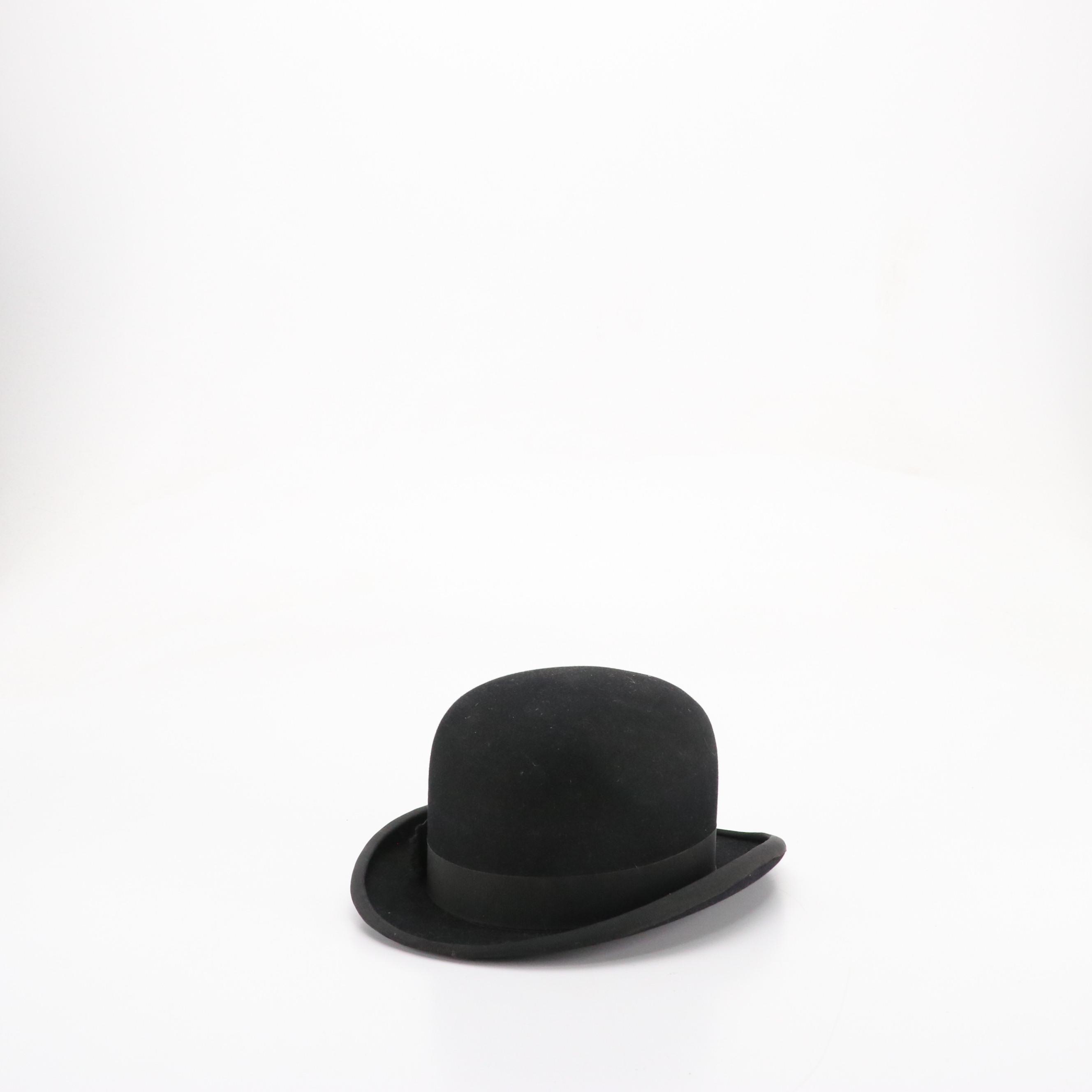 The Carlson Company Bowler Hat in Fur Felt with Hat Box