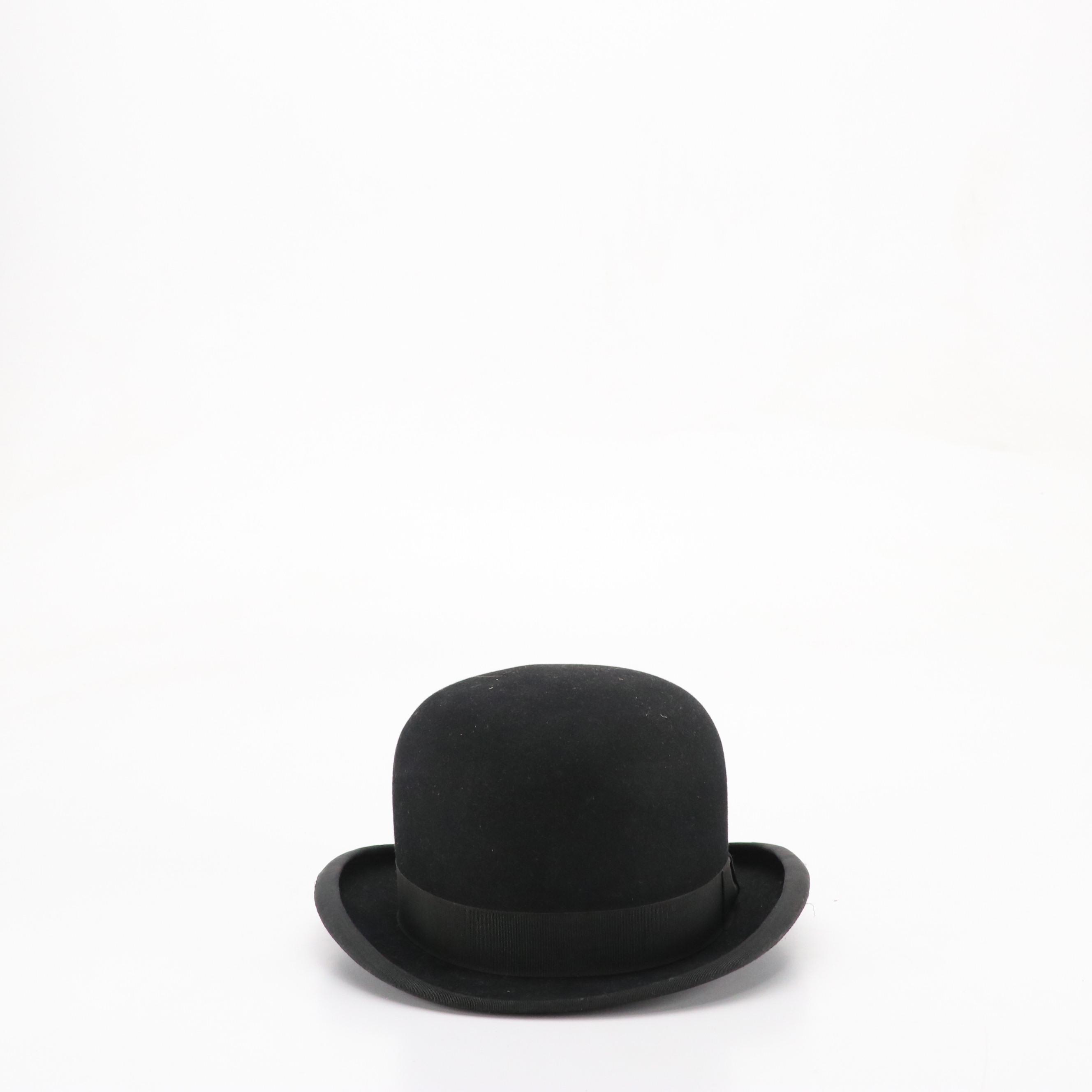 The Carlson Company Bowler Hat in Fur Felt with Hat Box
