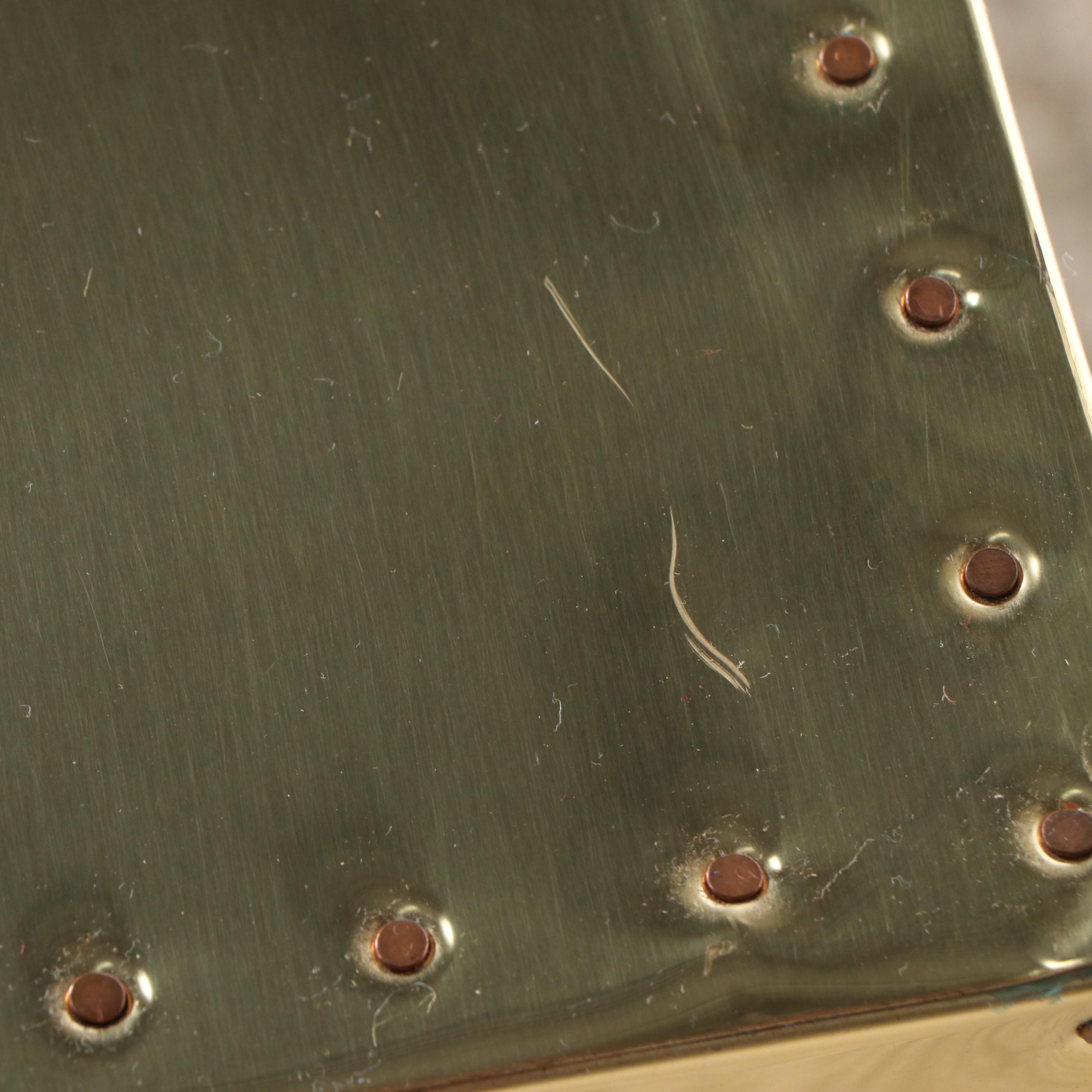 Sarried, Ltd. Brass-Clad Two-Drawer Chest, Late 20th Century