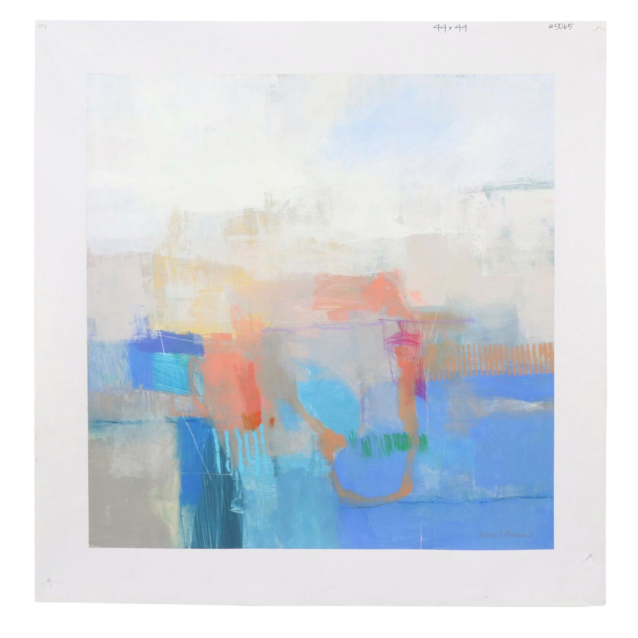 Ursula J. Brenner Abstract Mixed Media Painting, 21st Century