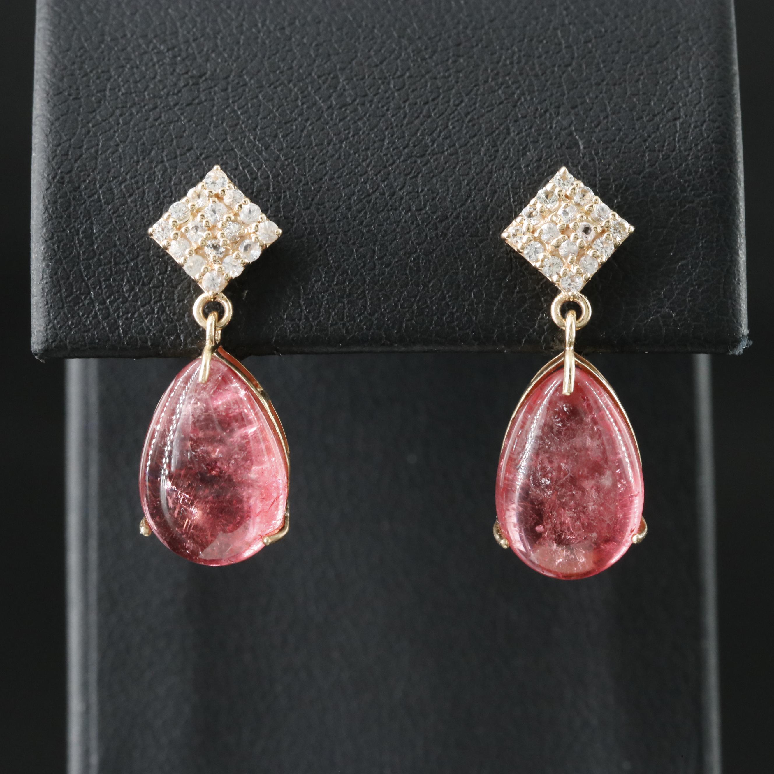 14K Tourmaline and White Sapphire Ring