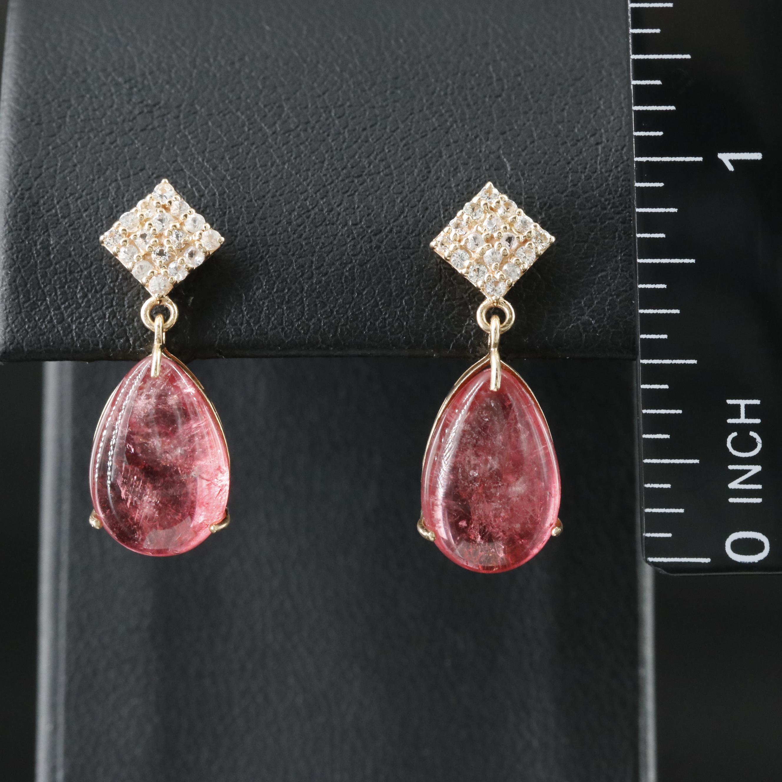 14K Tourmaline and White Sapphire Ring