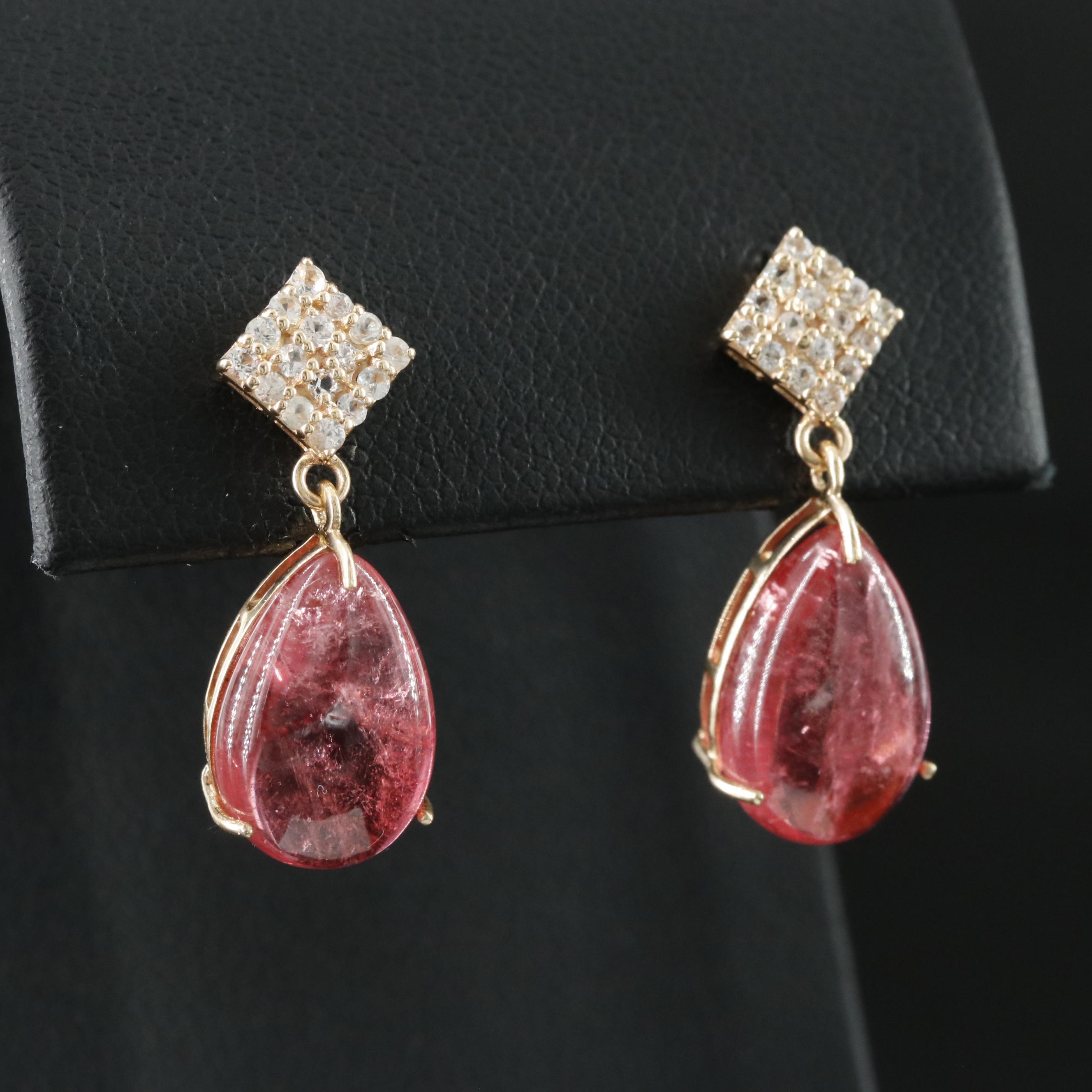 14K Tourmaline and White Sapphire Ring