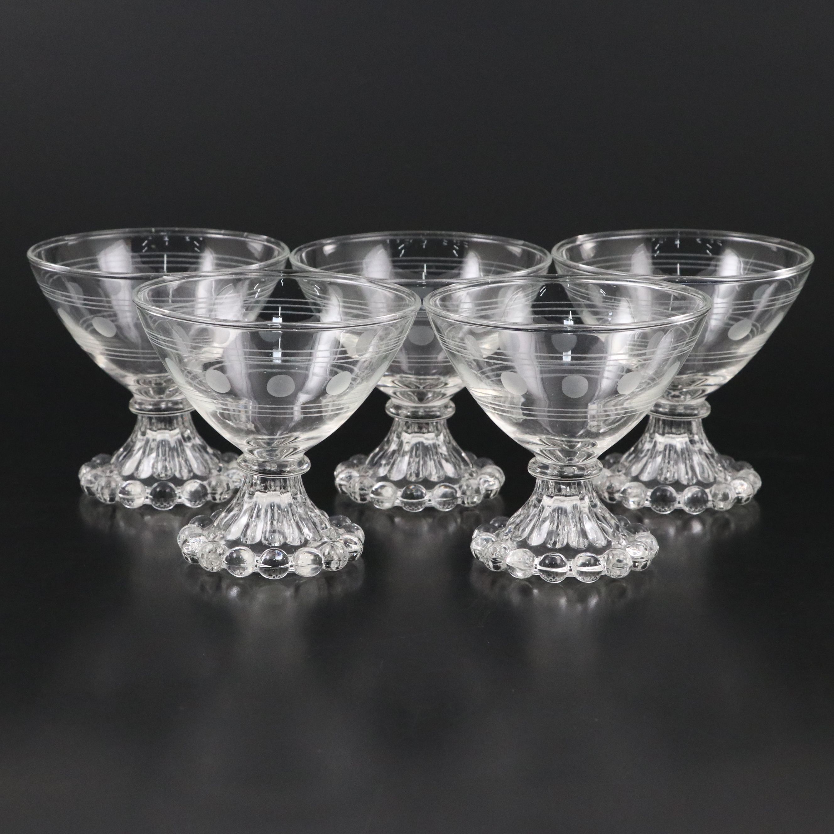 Anchor Hocking Bubble Stem Glass Tall Sherbets