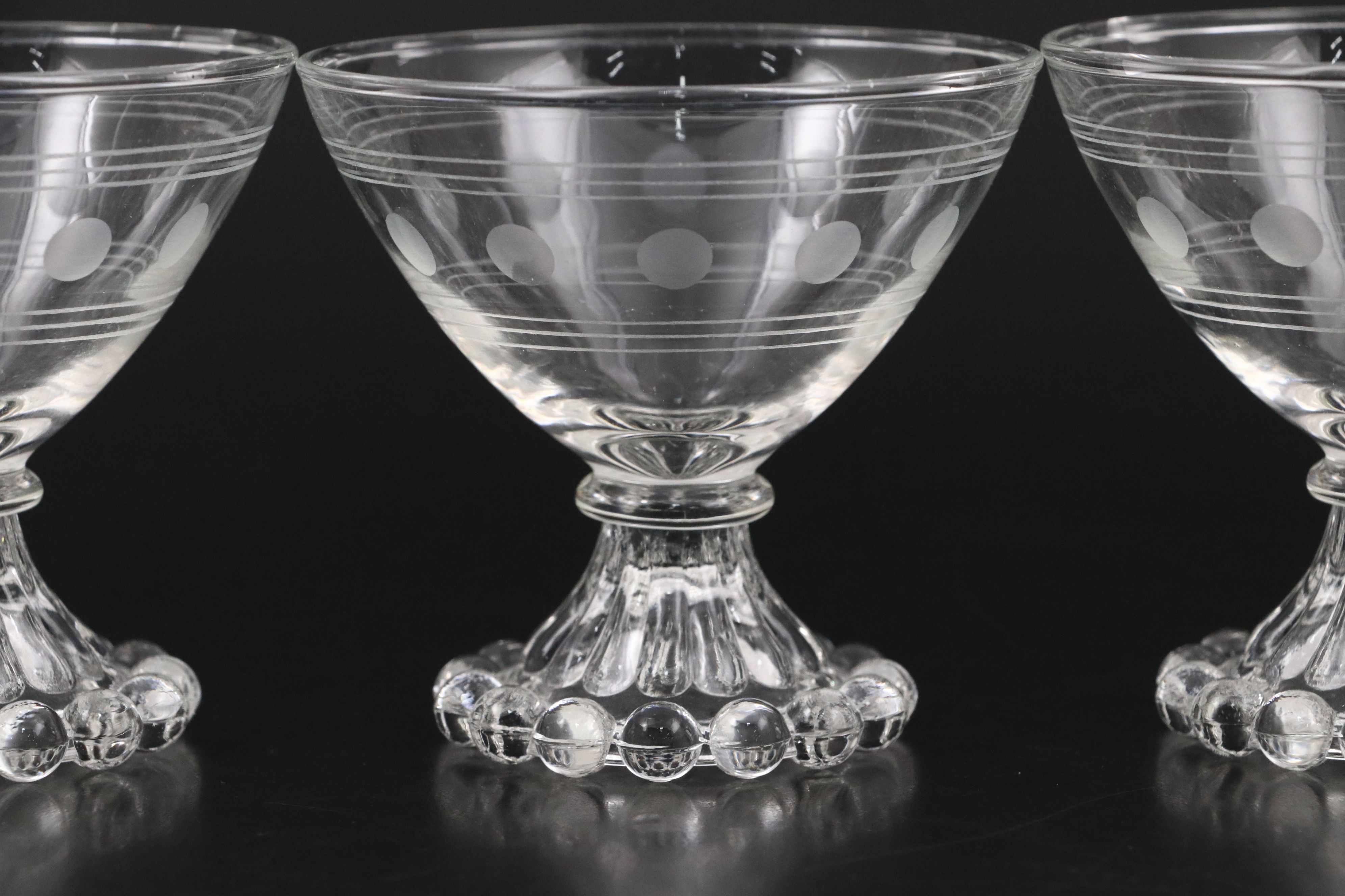 Anchor Hocking Bubble Stem Glass Tall Sherbets