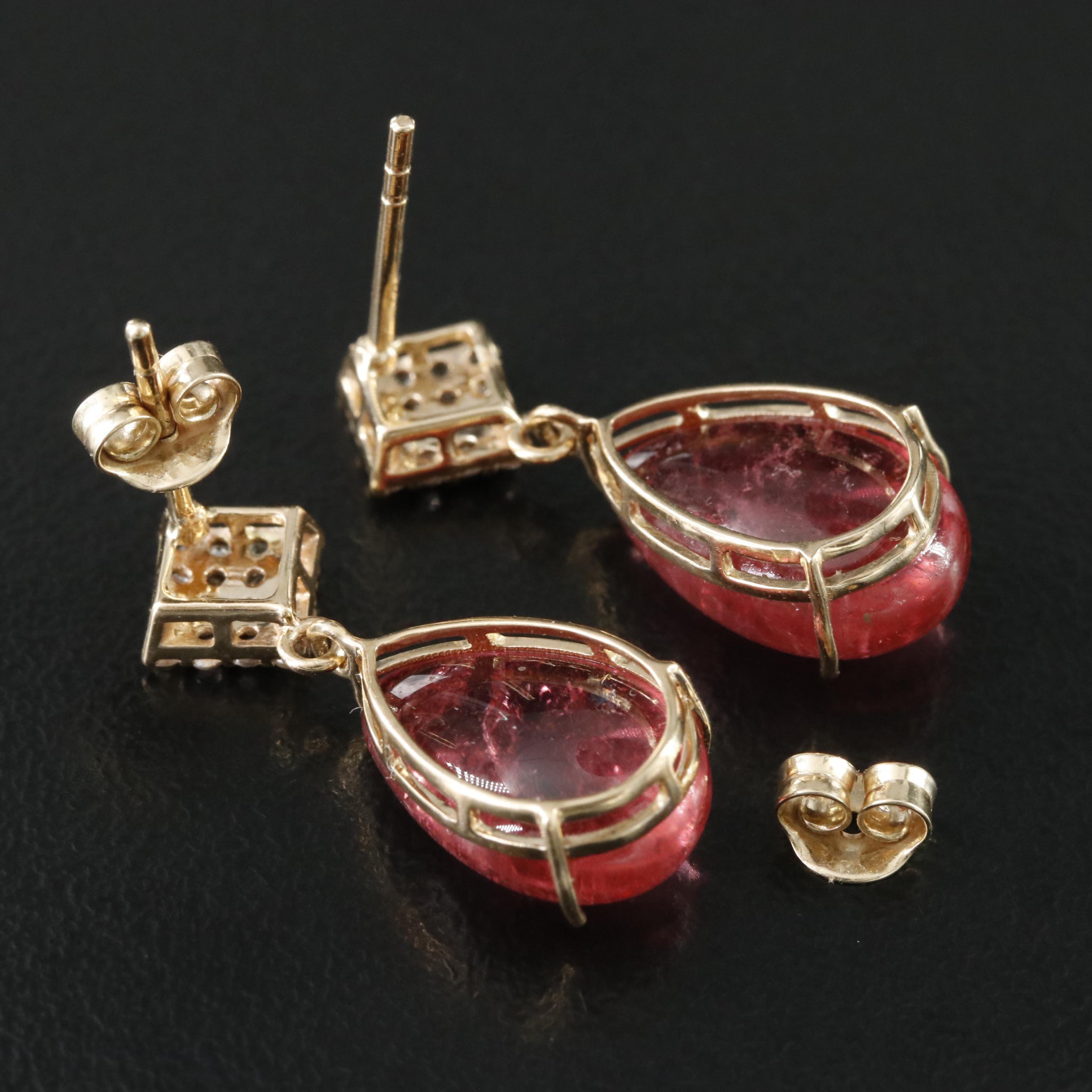 14K Tourmaline and White Sapphire Ring