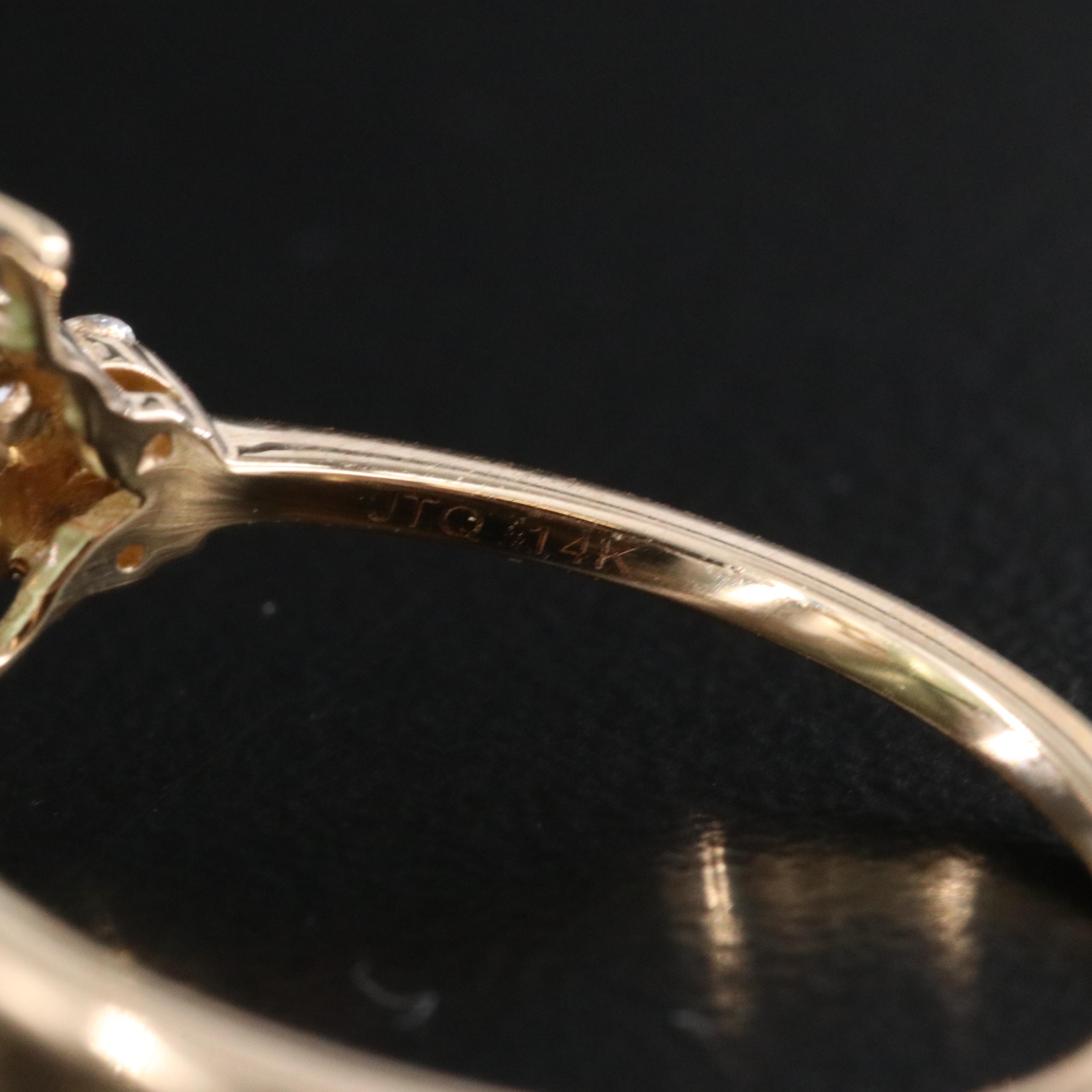 14K Beryl and White Sapphire Ring