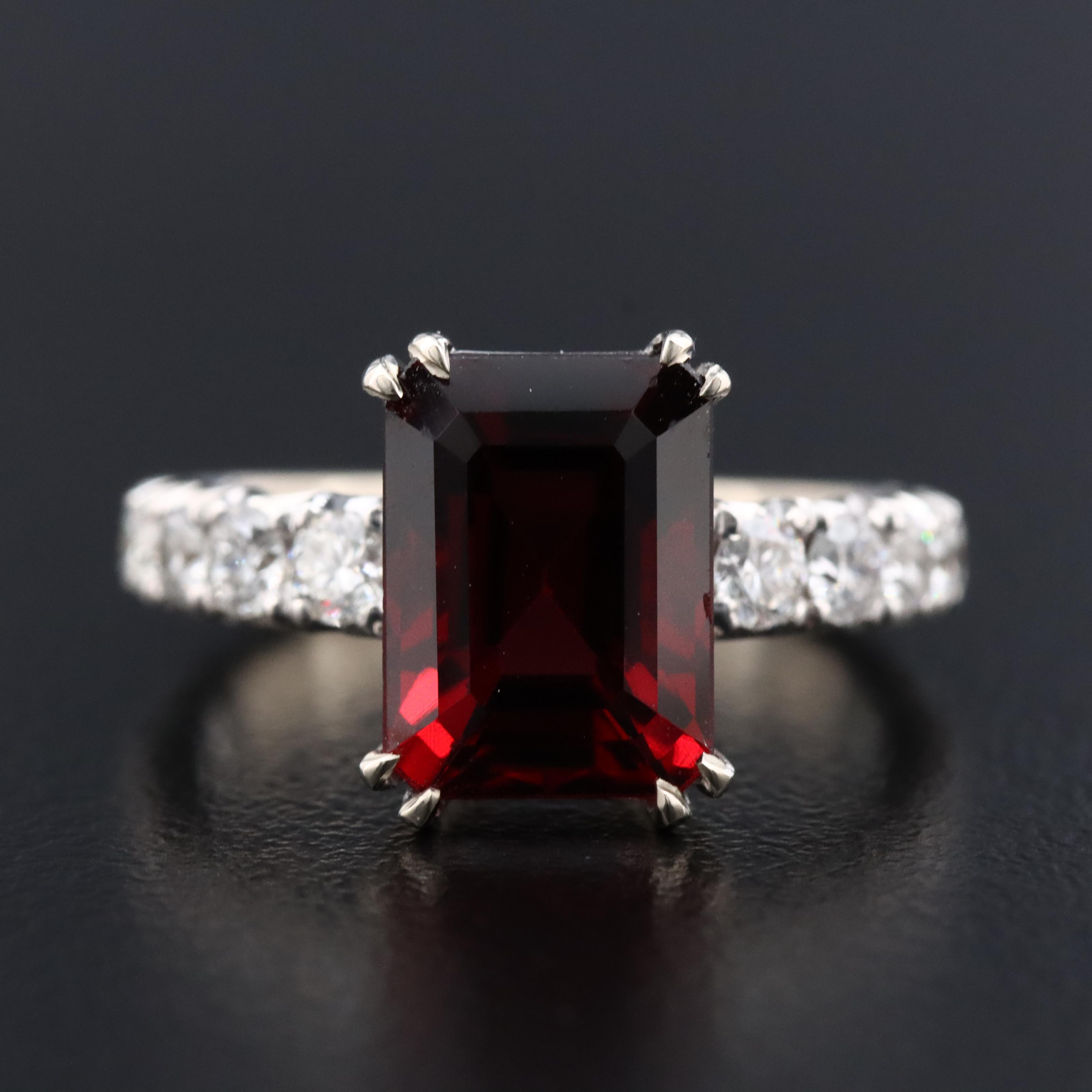 14K Garnet and Diamond Ring
